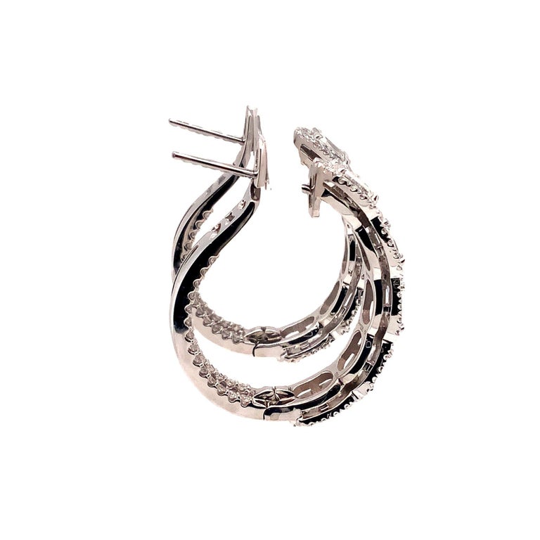 Christopher Designs L'Amour Crisscut Diamond Hoop Earrings Set in 18 Kt ...