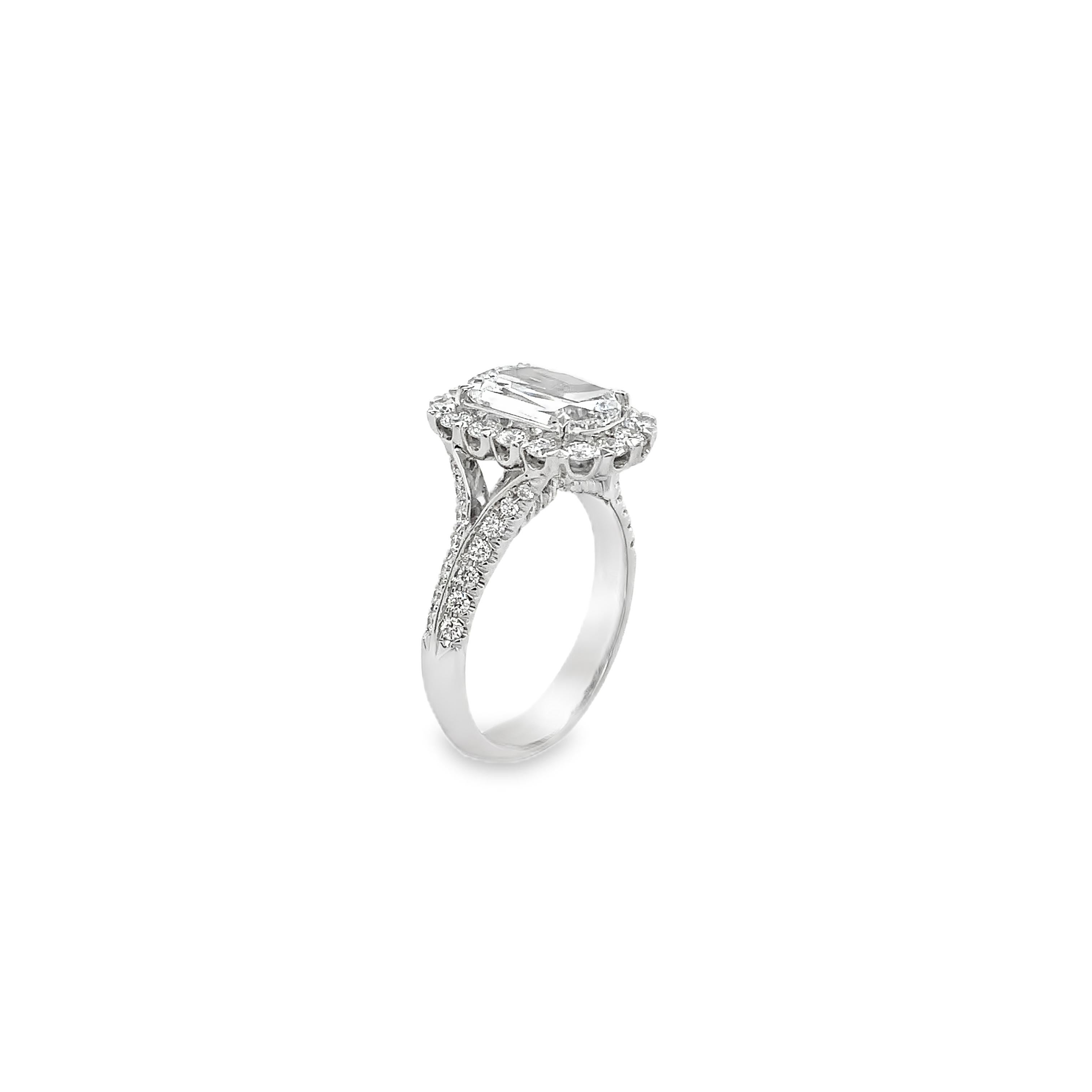 Christopher Designs L'Amour Anello con diamante tagliato a croce 2,01 carati D VVS 2 GIA in vendita 4