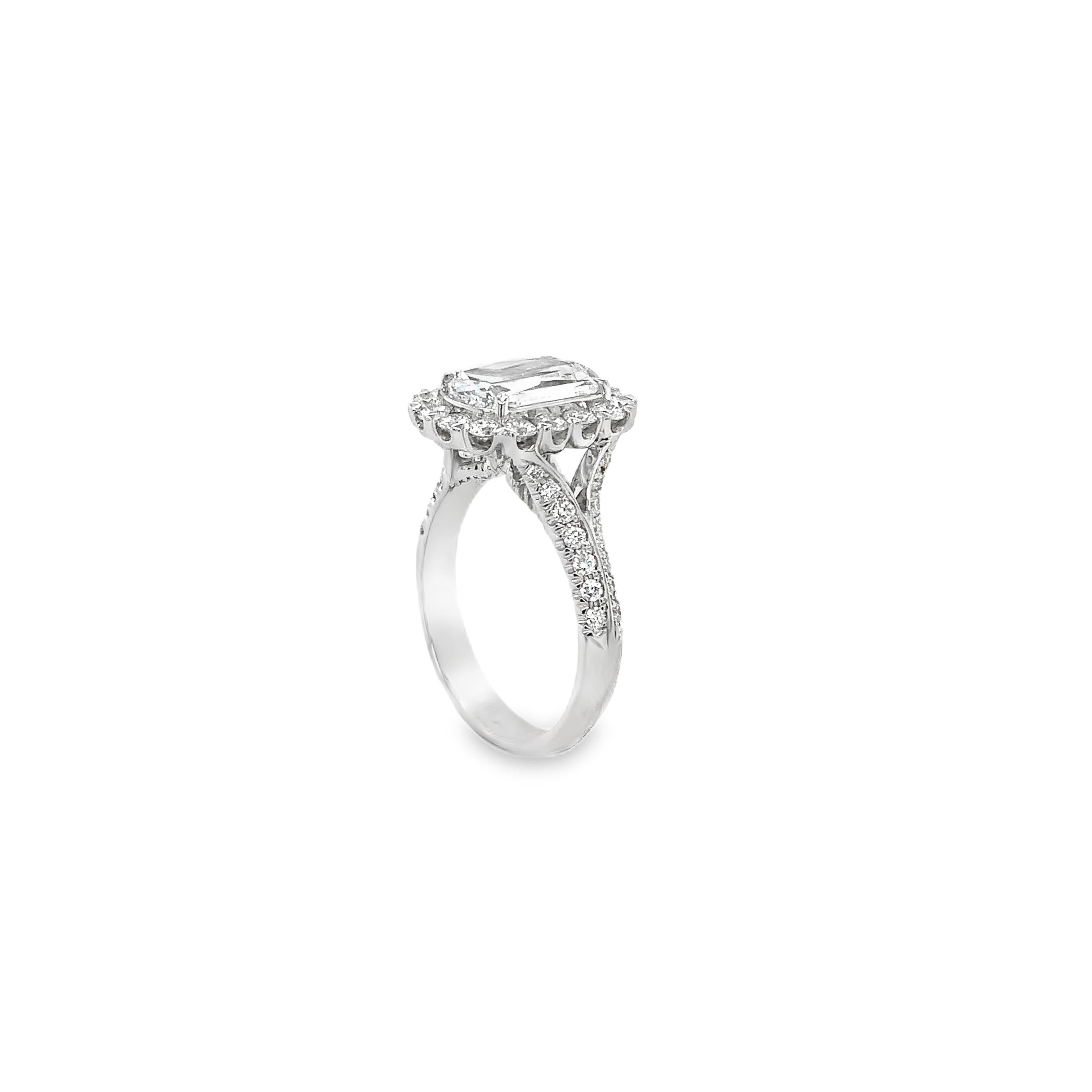 Christopher Designs L'Amour Anello con diamante tagliato a croce 2,01 carati D VVS 2 GIA in vendita 5