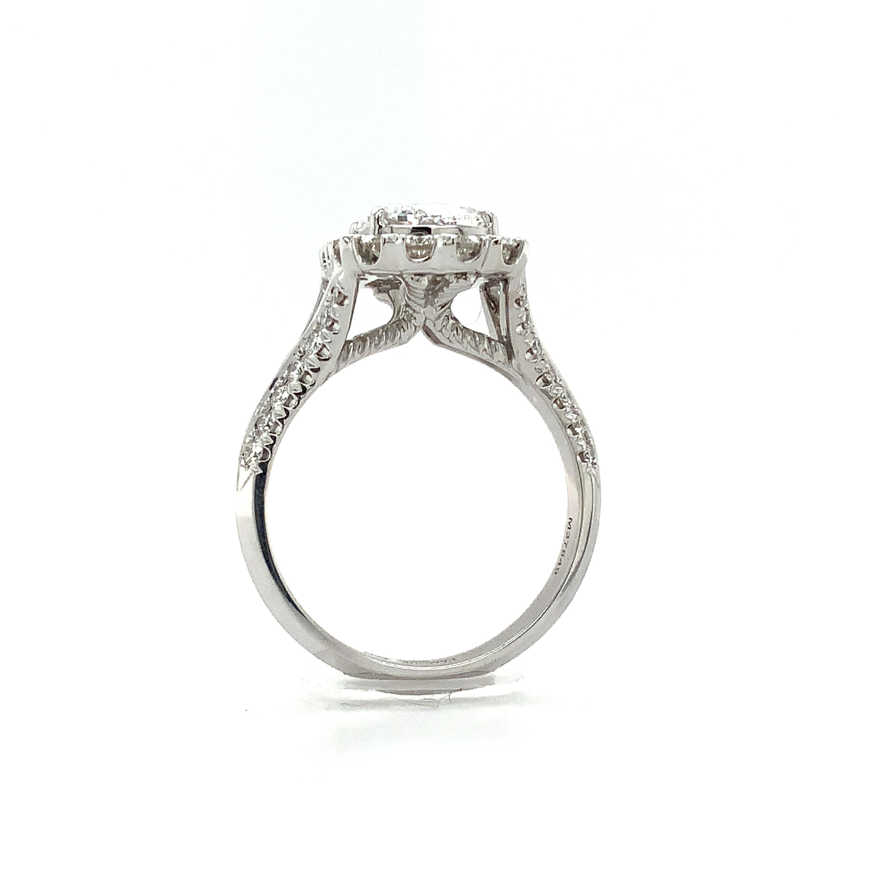 Donna Christopher Designs L'Amour Anello con diamante tagliato a croce 2,01 carati D VVS 2 GIA in vendita