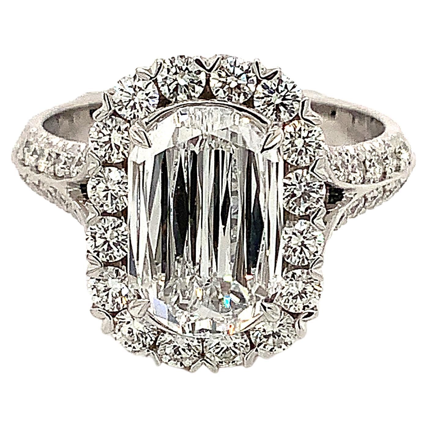 Christopher Designs L'Amour Crisscut Diamond Ring 2.01 cts D VVS 2 GIA  For Sale