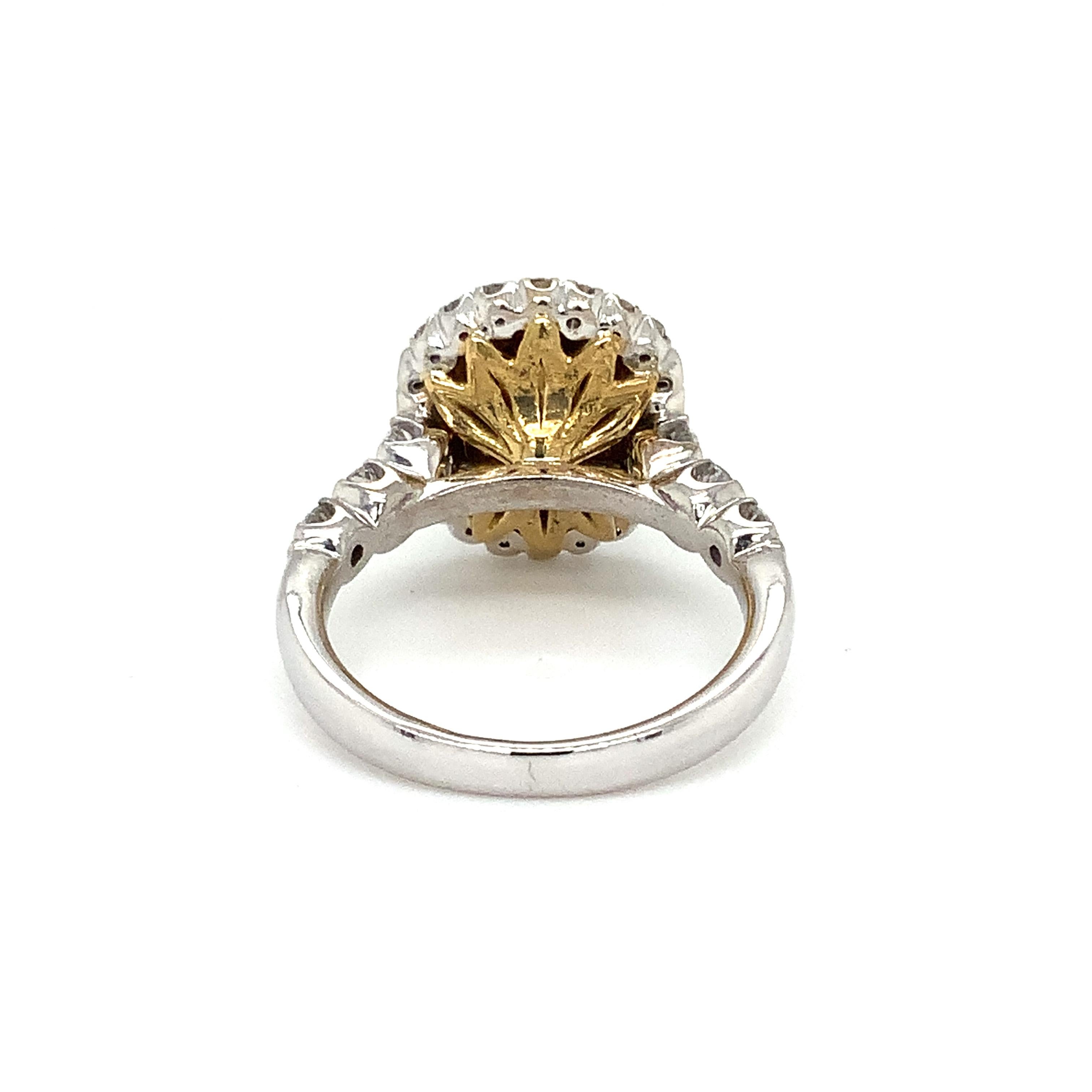 Christopher Designs L'Amour Crisscut Light Fancy Yellow Diamond Ring Set in 18K For Sale 1