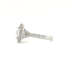 Christopher Designs L'amour Crisscut Oval Diamond 1.07 Cts Halo Style Gia Cert