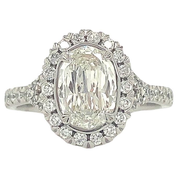 Christopher Designs L'amour Crisscut Oval Diamond 1.07 Cts Halo Style Gia Cert For Sale