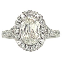 Christopher Designs L''amour Crisscut Diamond Oval 1,07 Cts Halo Style Gia Cert