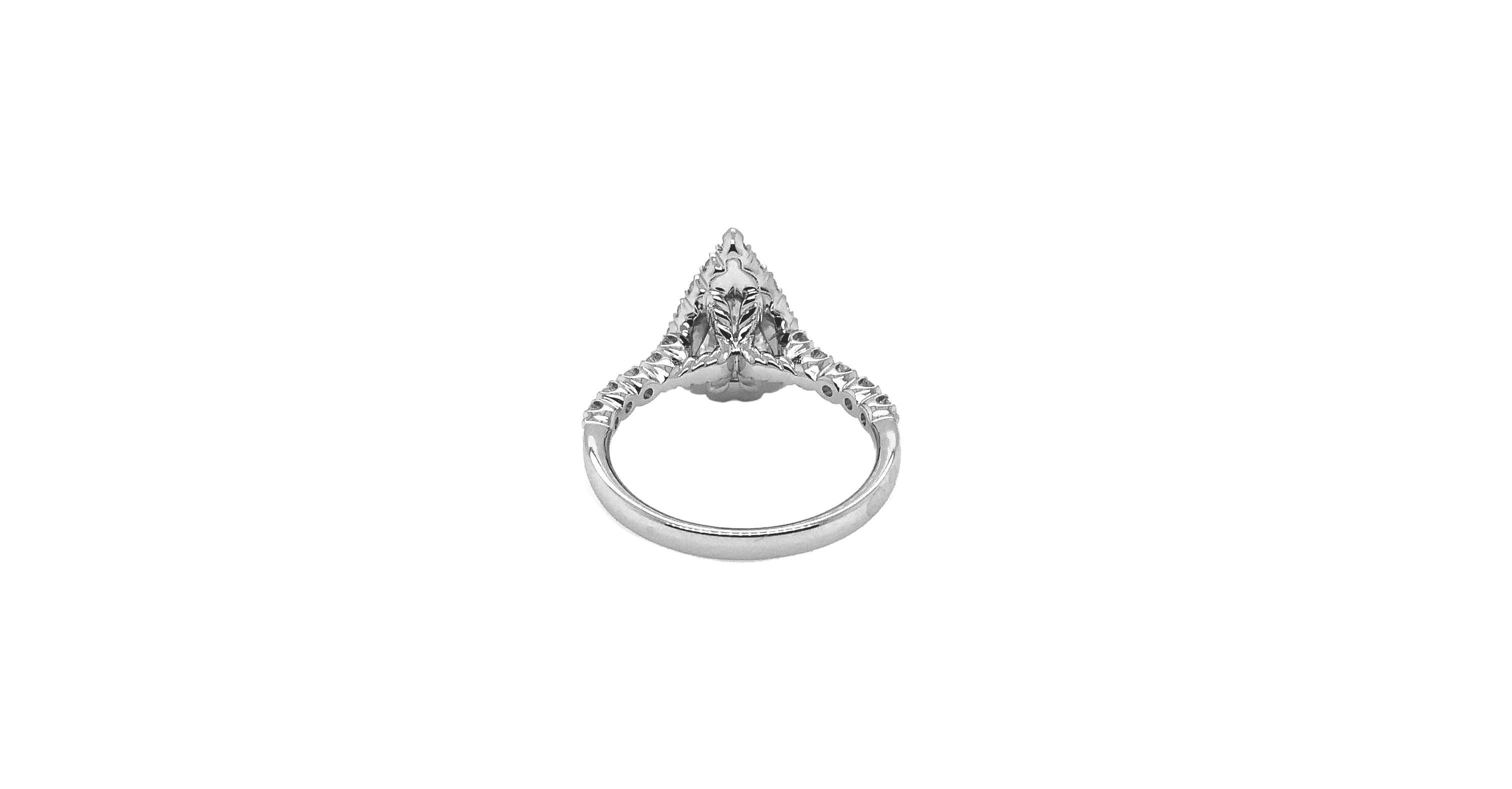 Pear Cut Christopher Designs L'Amour Crisscut Pear Shape Diamond GIA Engagement Ring For Sale
