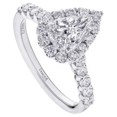 Christopher Designs Bague de fiançailles L''Amour en forme de poire avec diamant GIA