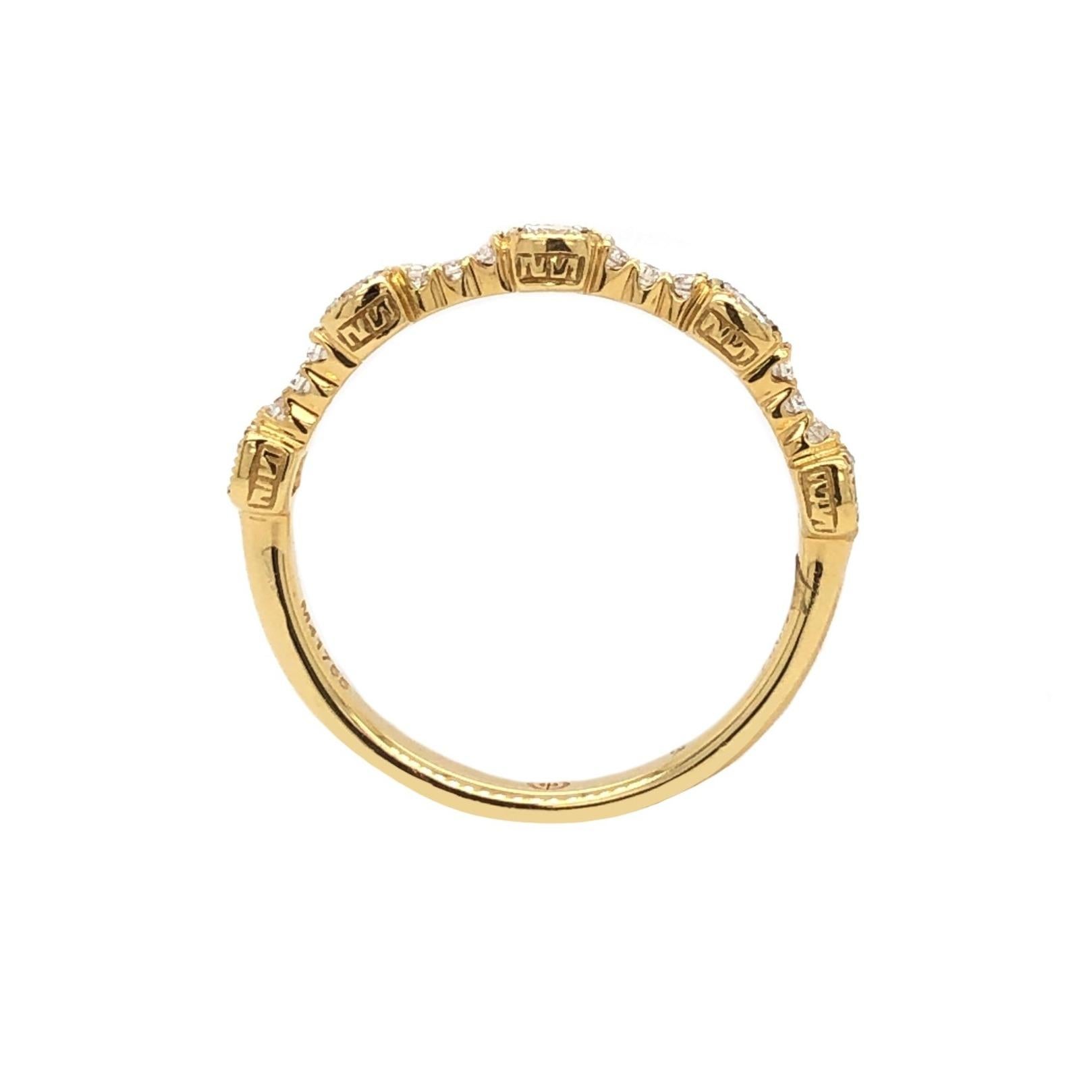 Taille brillant Christopher Designs - Bracelet empilable avec 17 diamants 0,25ctw en or jaune 18K en vente