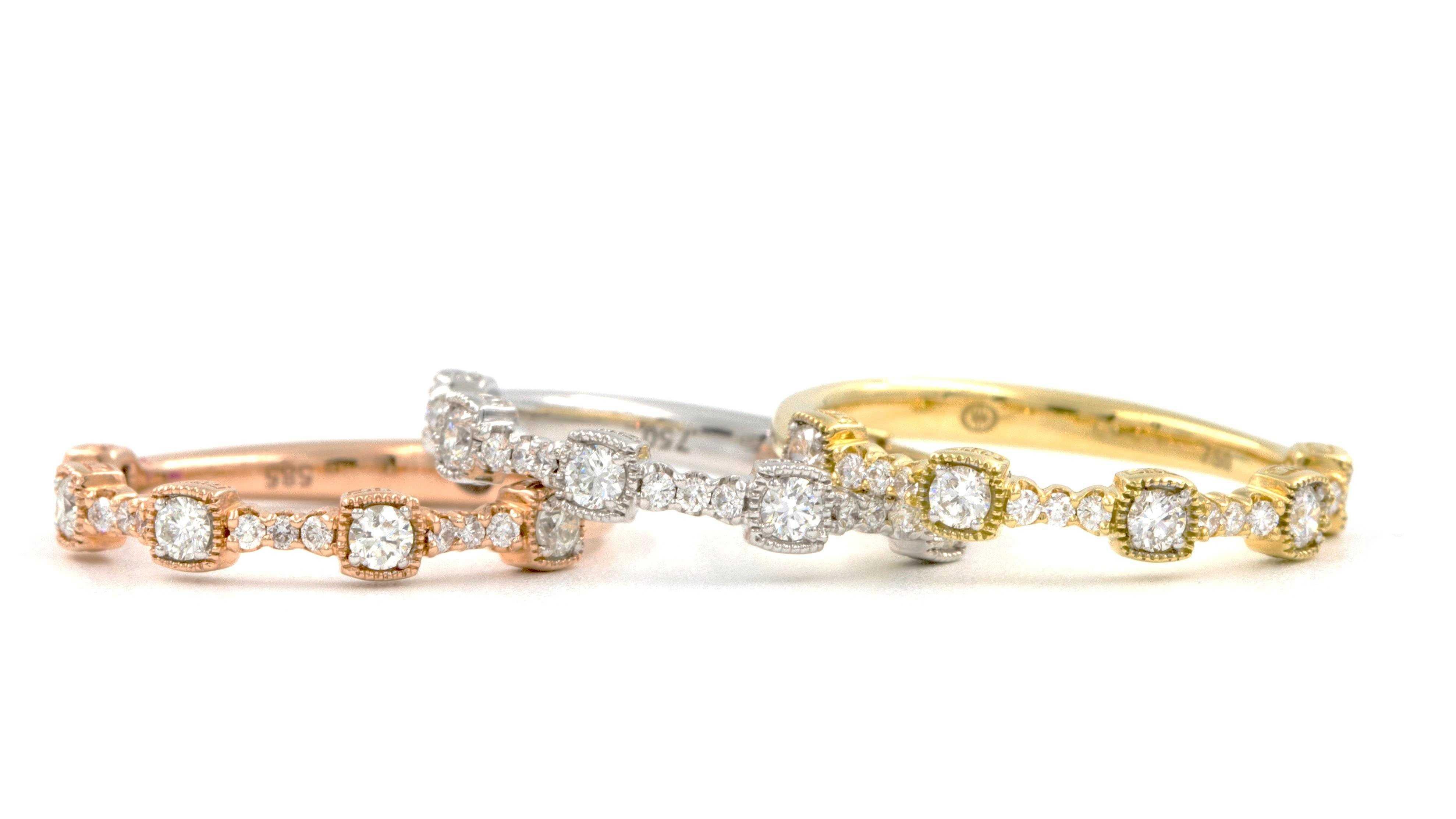 Christopher Designs - Bracelet empilable avec 17 diamants 0,25ctw en or jaune 18K Neuf - En vente à Los Gatos, CA