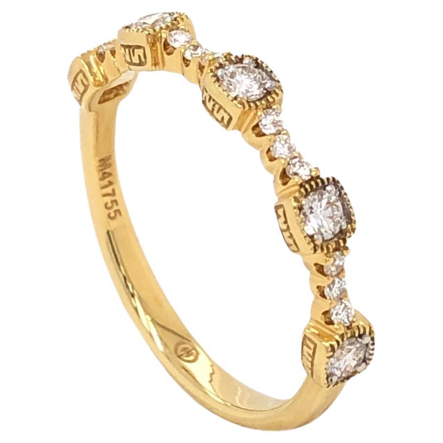 Christopher Designs Stackable Diamond Band 17 Diamonds 0.25ctw 18k Yellow Gold For Sale