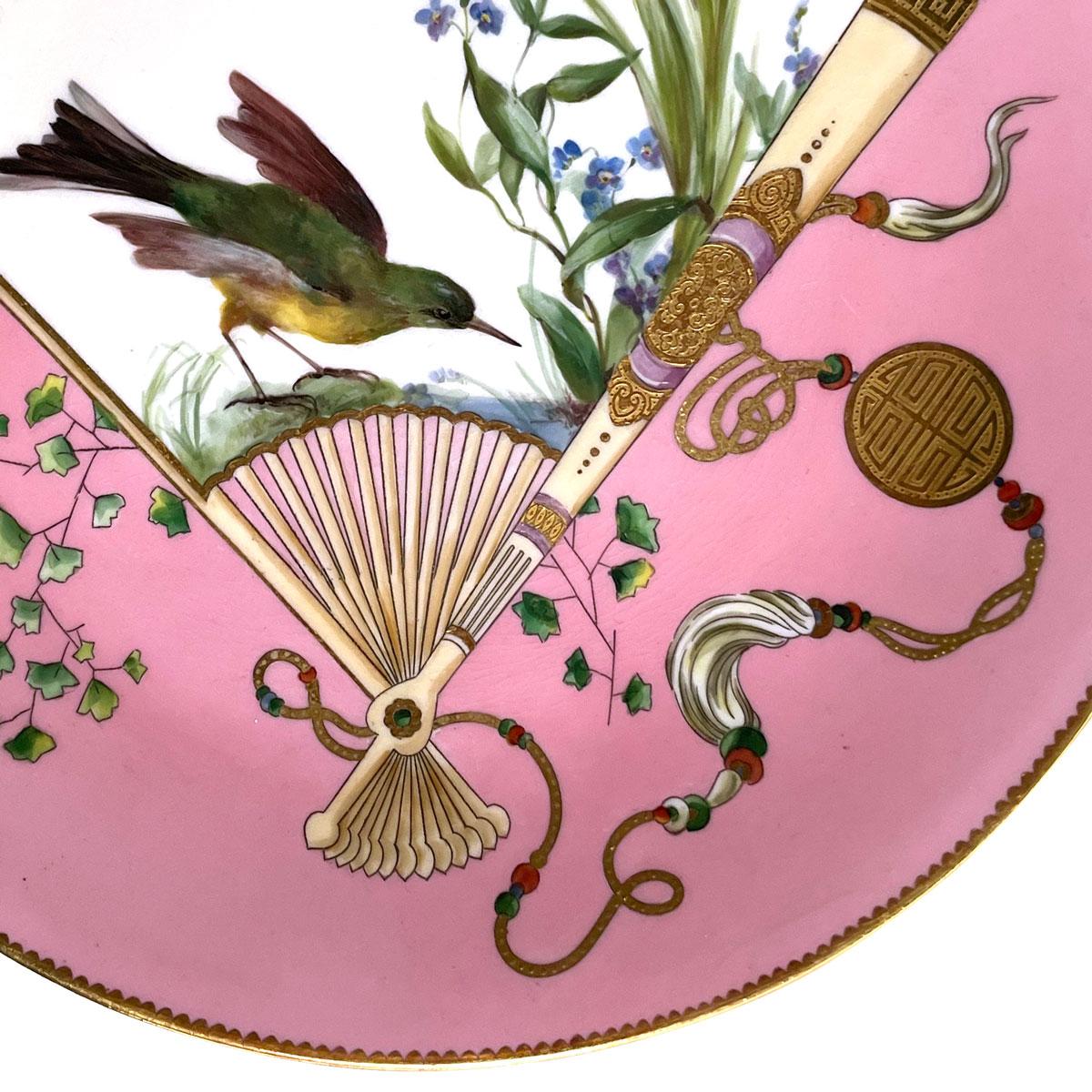 Aesthetic Movement Christopher Dresser Aesthetic movement Japonism style Pink Minton Plate 1876 For Sale