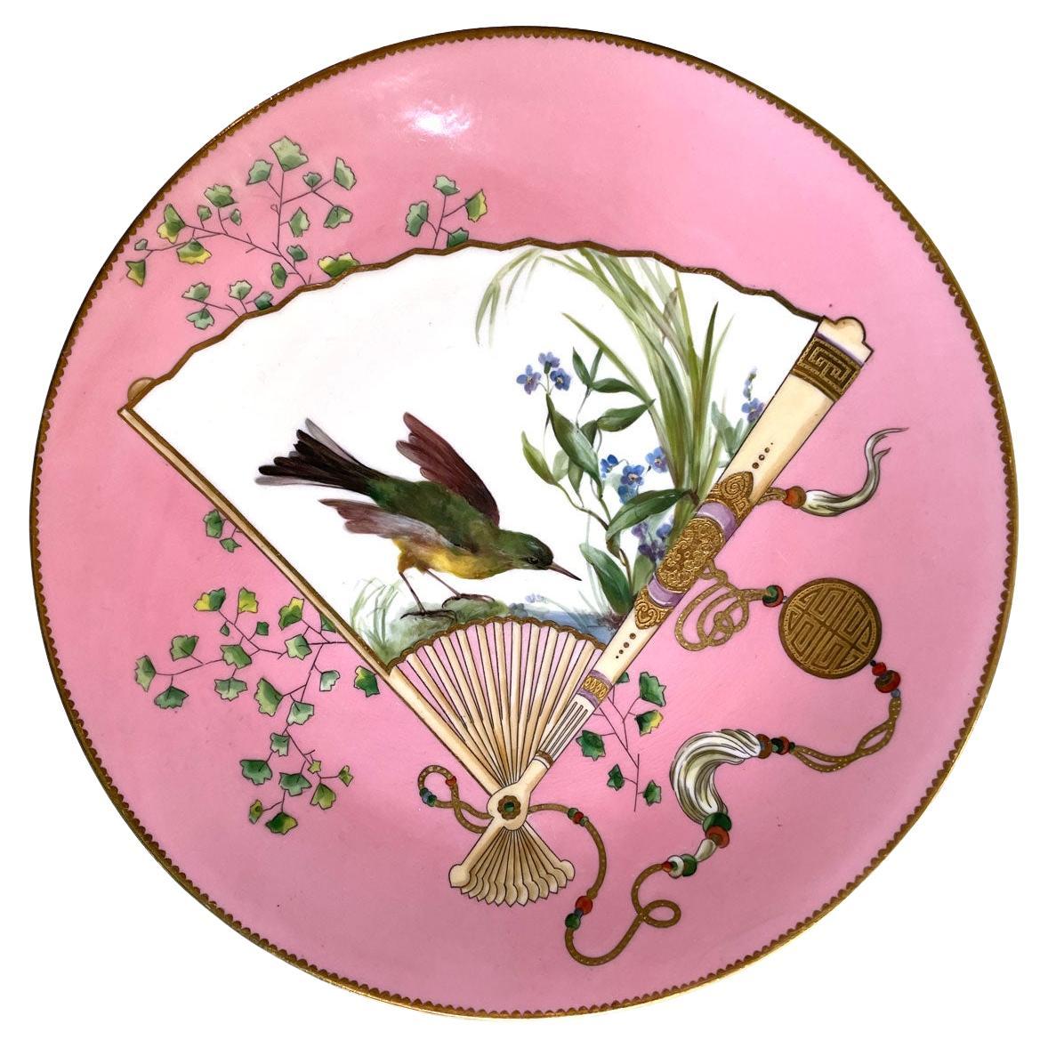Christopher Dresser Aesthetic movement Japonism style Pink Minton Plate 1876