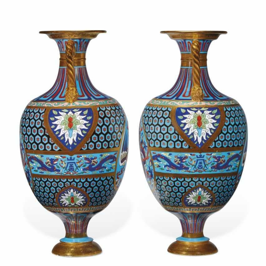British Christopher Dresser Faux Cloisonne Vases for Mintons For Sale