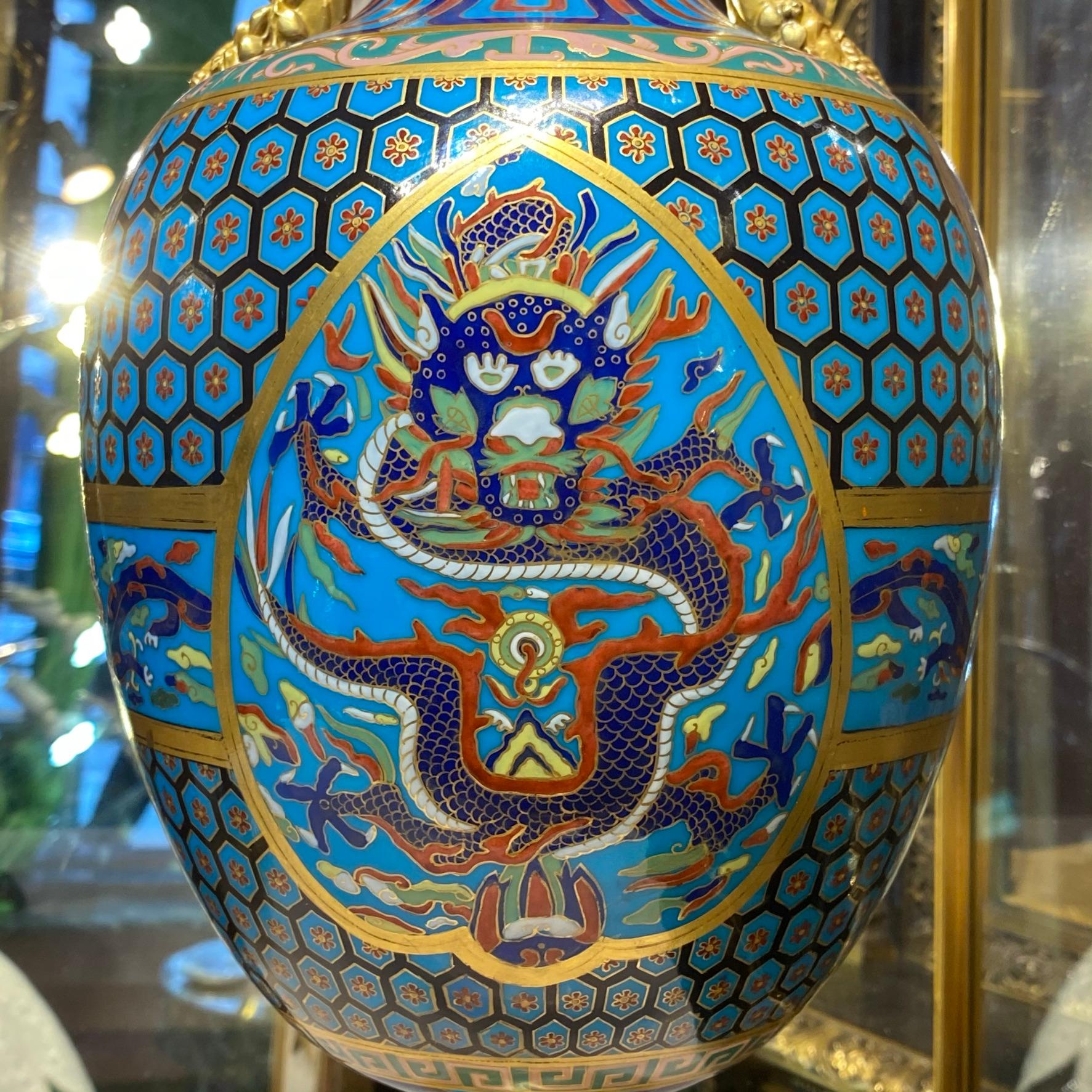 Vases en faux cloisonné Christopher Dresser pour Mintons en vente 1