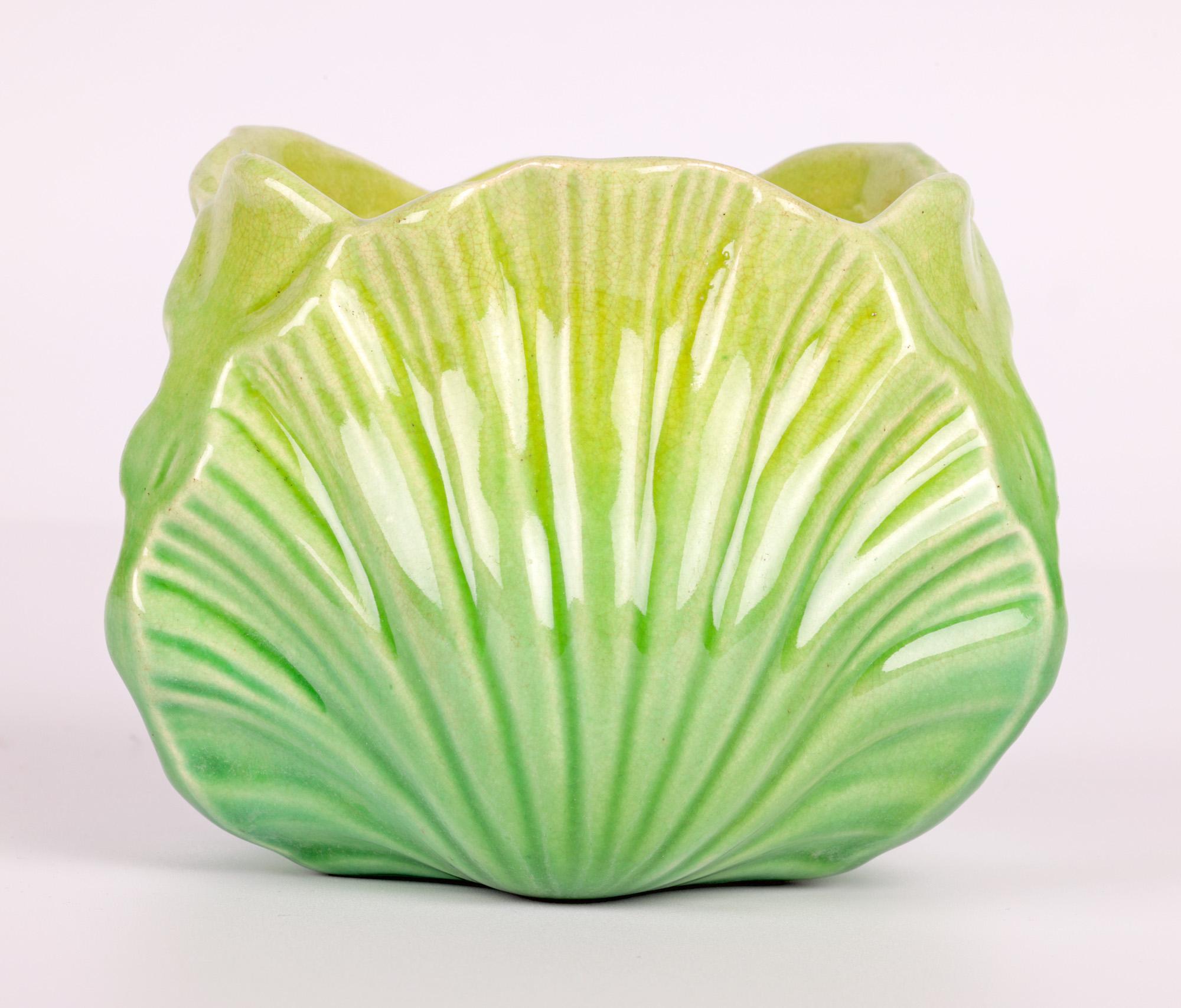 Christopher Dresser for Ault Arts & Crafts Green Bud Shaped Vase For Sale 2