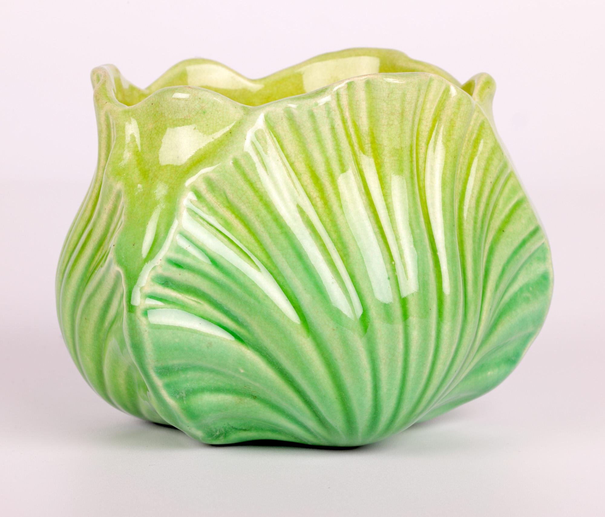 Christopher Dresser for Ault Arts & Crafts Green Bud Shaped Vase For Sale 8