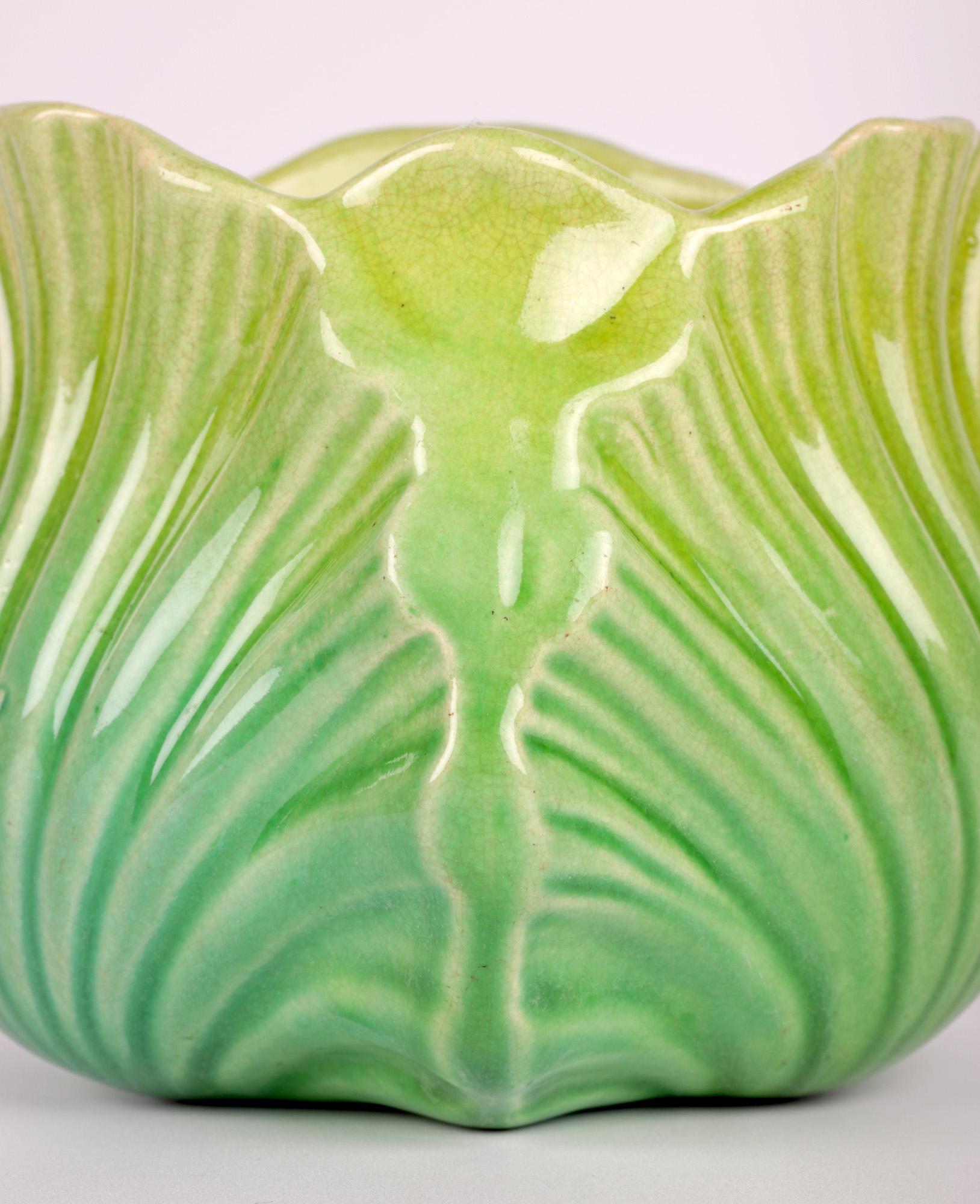 English Christopher Dresser for Ault Arts & Crafts Green Bud Shaped Vase For Sale