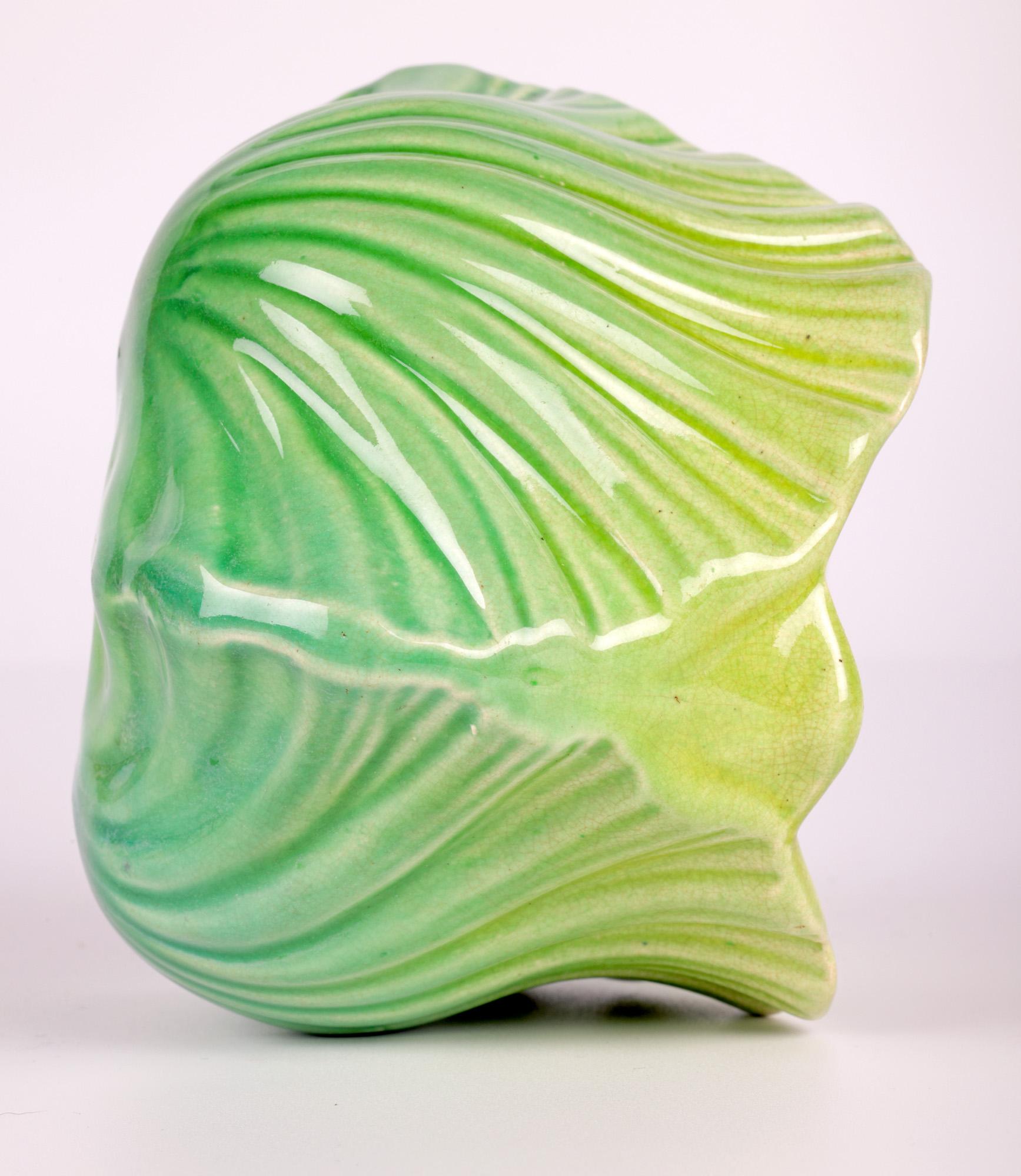 Christopher Dresser for Ault Arts & Crafts Green Bud Shaped Vase For Sale 1