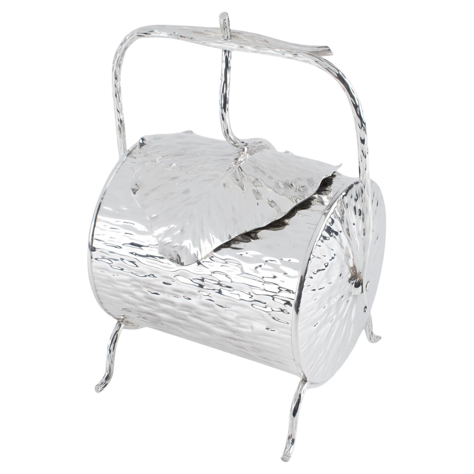 Christopher Dresser for Hukin and Heath Silver Plate Candy Box, circa 1880 For Sale