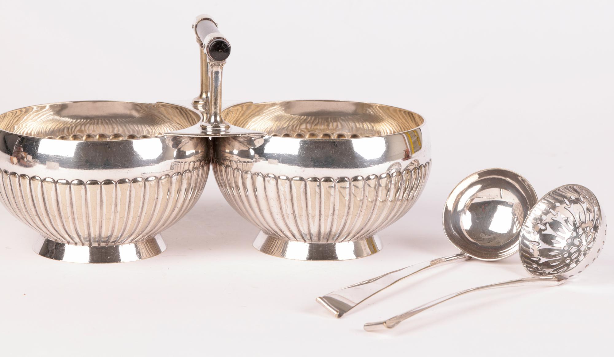 Christopher Dresser for Hukin & Heath Silver Plated Sugar Bowl with Ladles 6