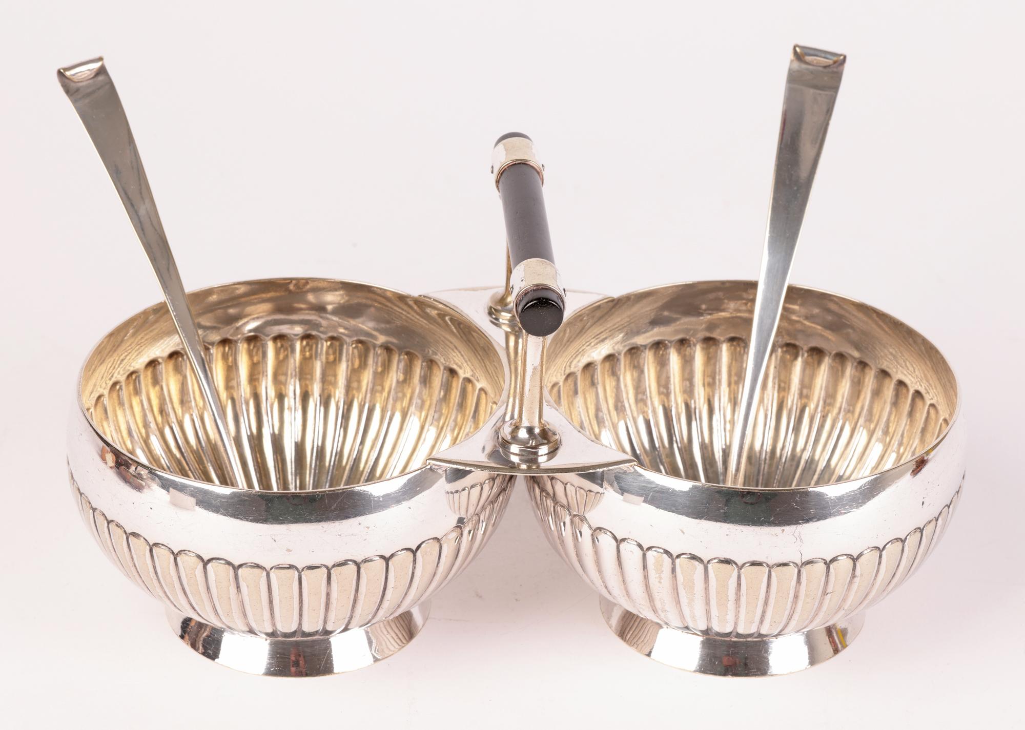 Christopher Dresser for Hukin & Heath Silver Plated Sugar Bowl with Ladles 8