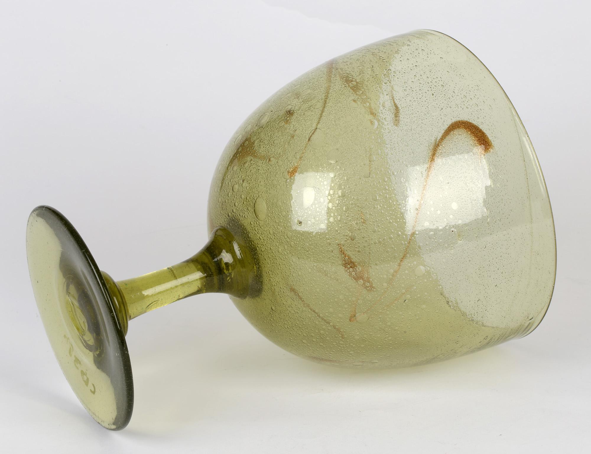 British Christopher Dresser for James Coupar Clutha Glass Footed Goblet Shaped Vase