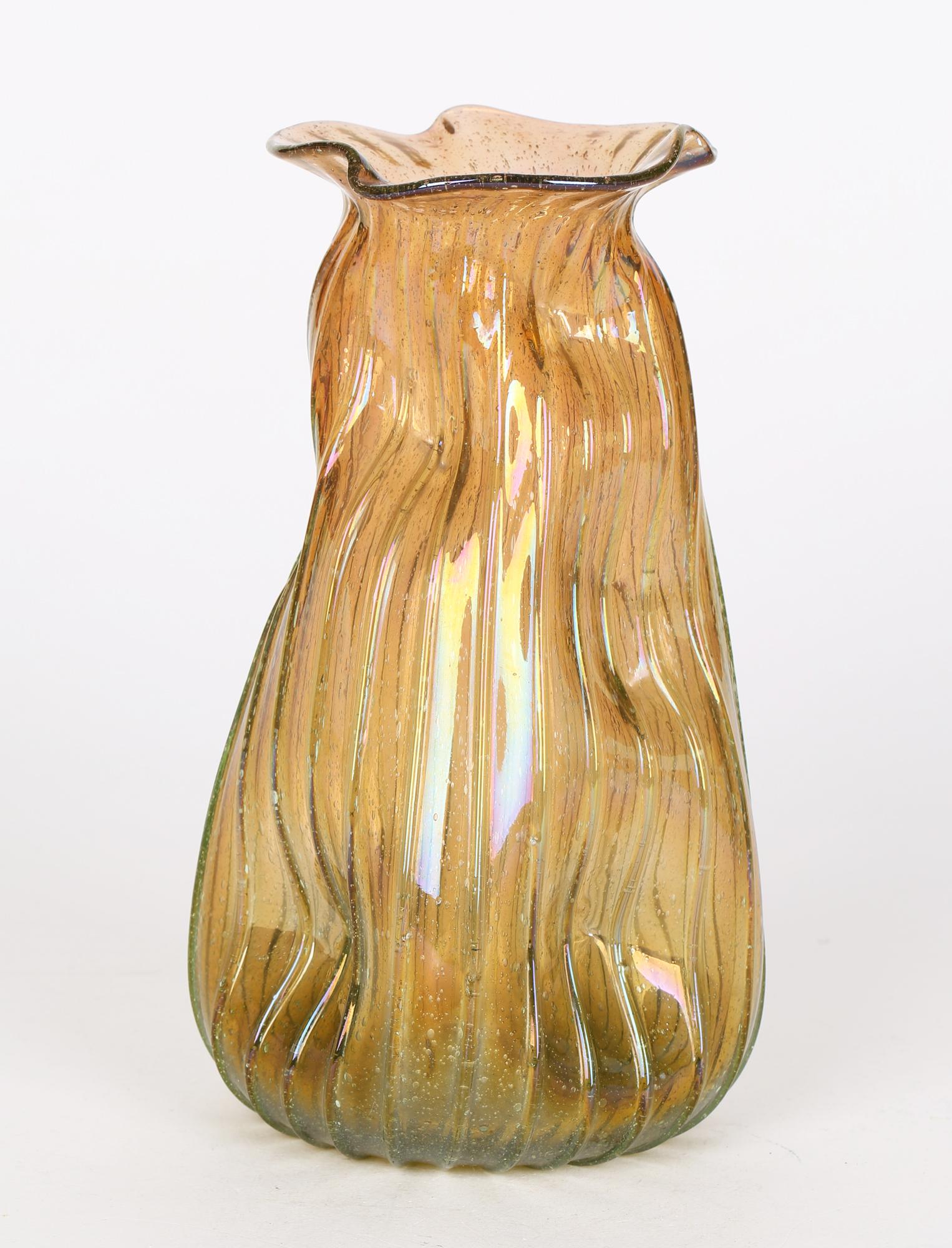 Blown Glass Christopher Dresser for James Couper & Sons Clutha Glass Pinched Glass Vase
