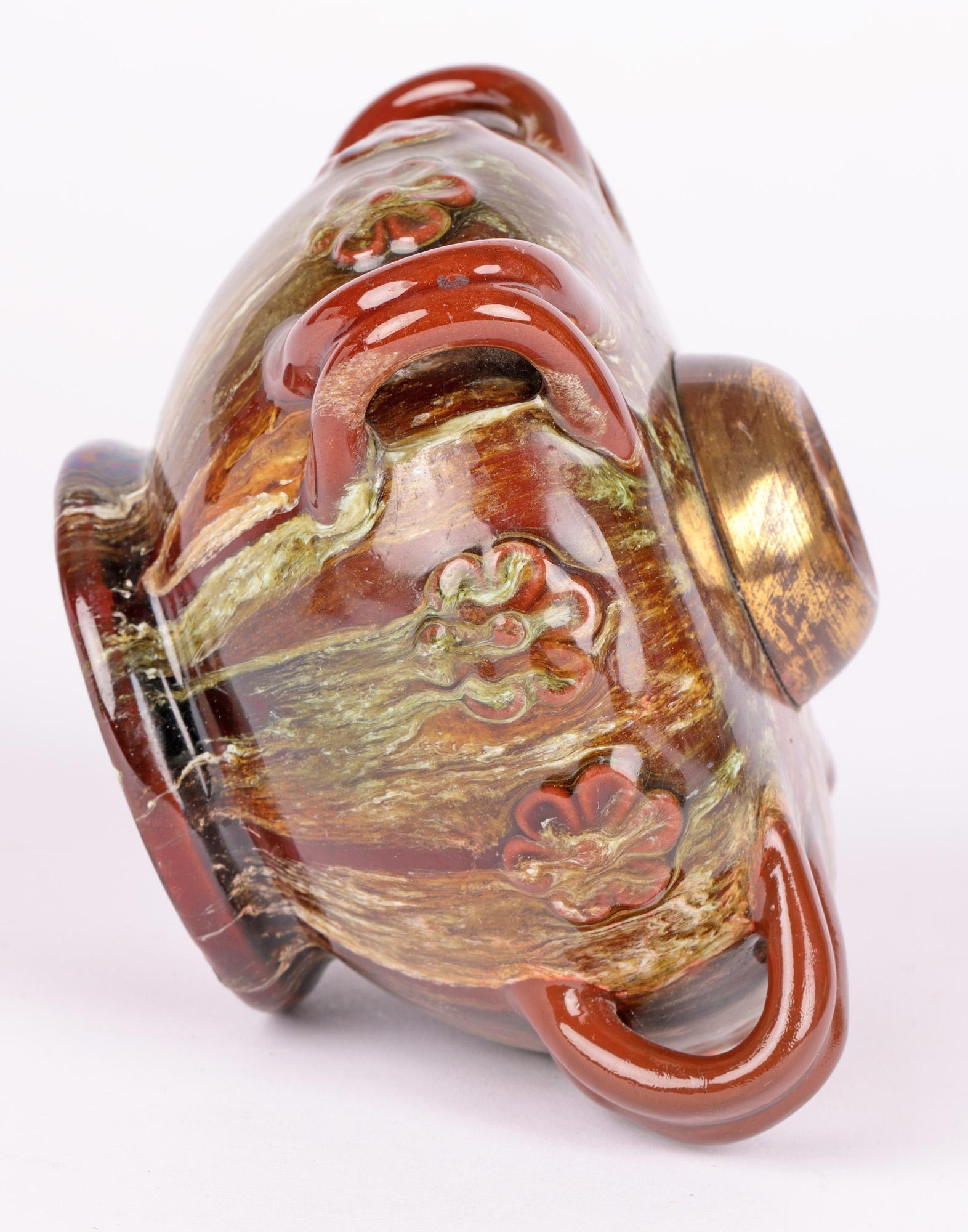 Christopher Dresser for Linthorpe Loop Handled Art Pottery Oil Lamp For Sale 5
