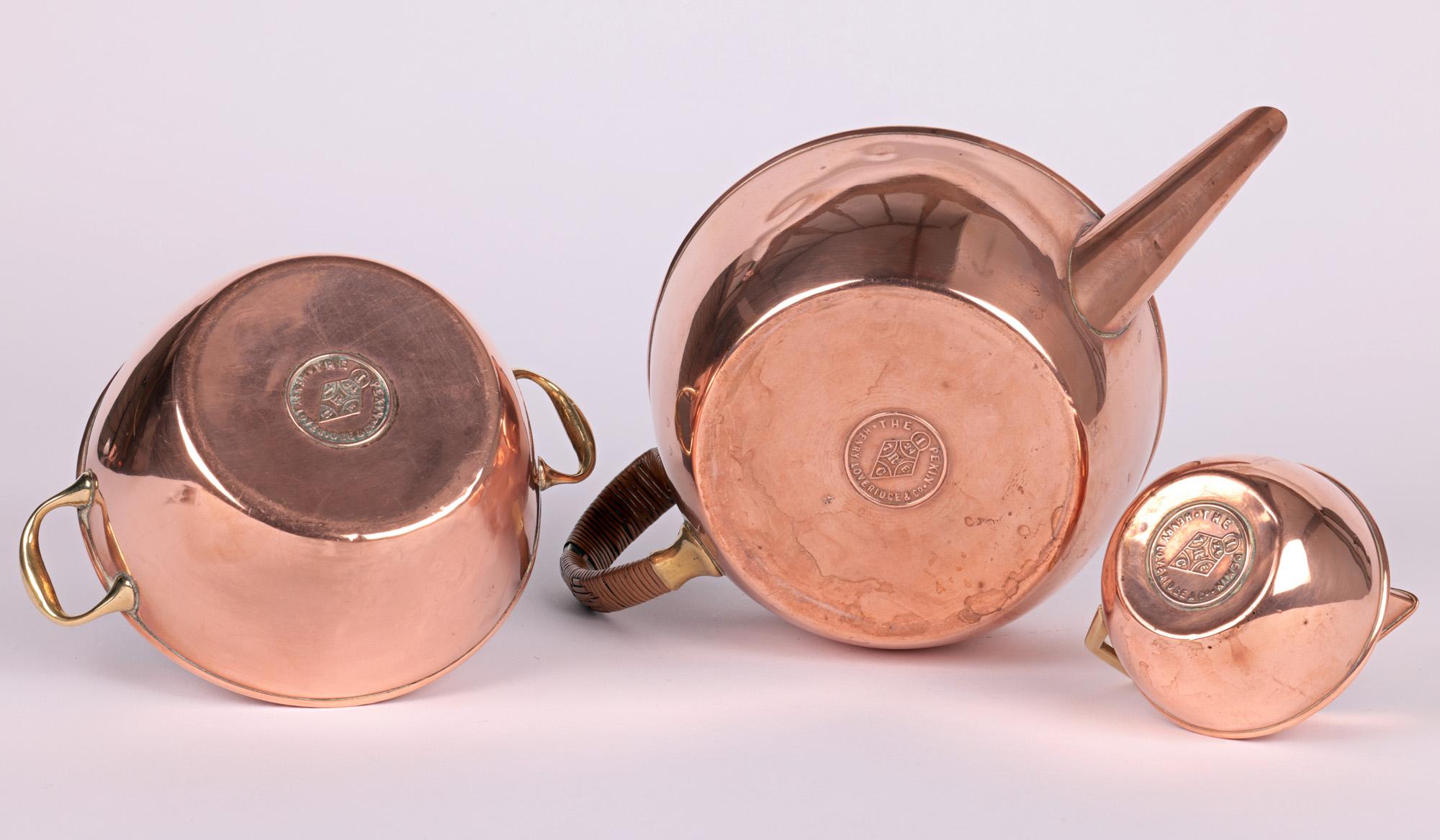 Christopher Dresser Henry Loveridge Copper & Brass Teaset For Sale 1
