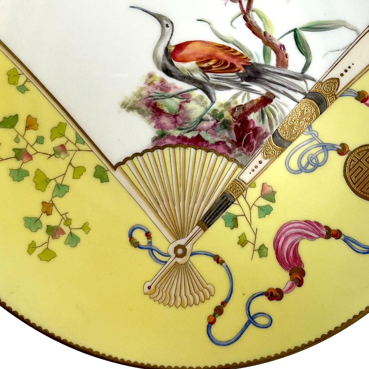 Aesthetic Movement Christopher Dresser Japonism Yellow Minton Plate, 1876 For Sale