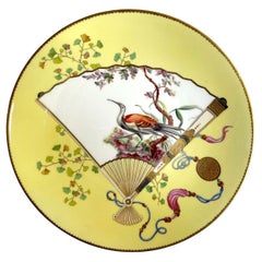 Antique Christopher Dresser Japonism Yellow Minton Plate, 1876