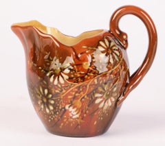 Christopher Dresser Linthorpe Art Pottery Cream Jug & Saucer, c.1880