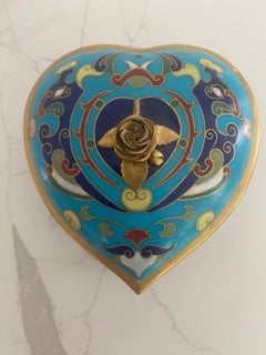 Christopher Dresser Mintons Chinoiserie Aesthetic Movement heart box inkwell