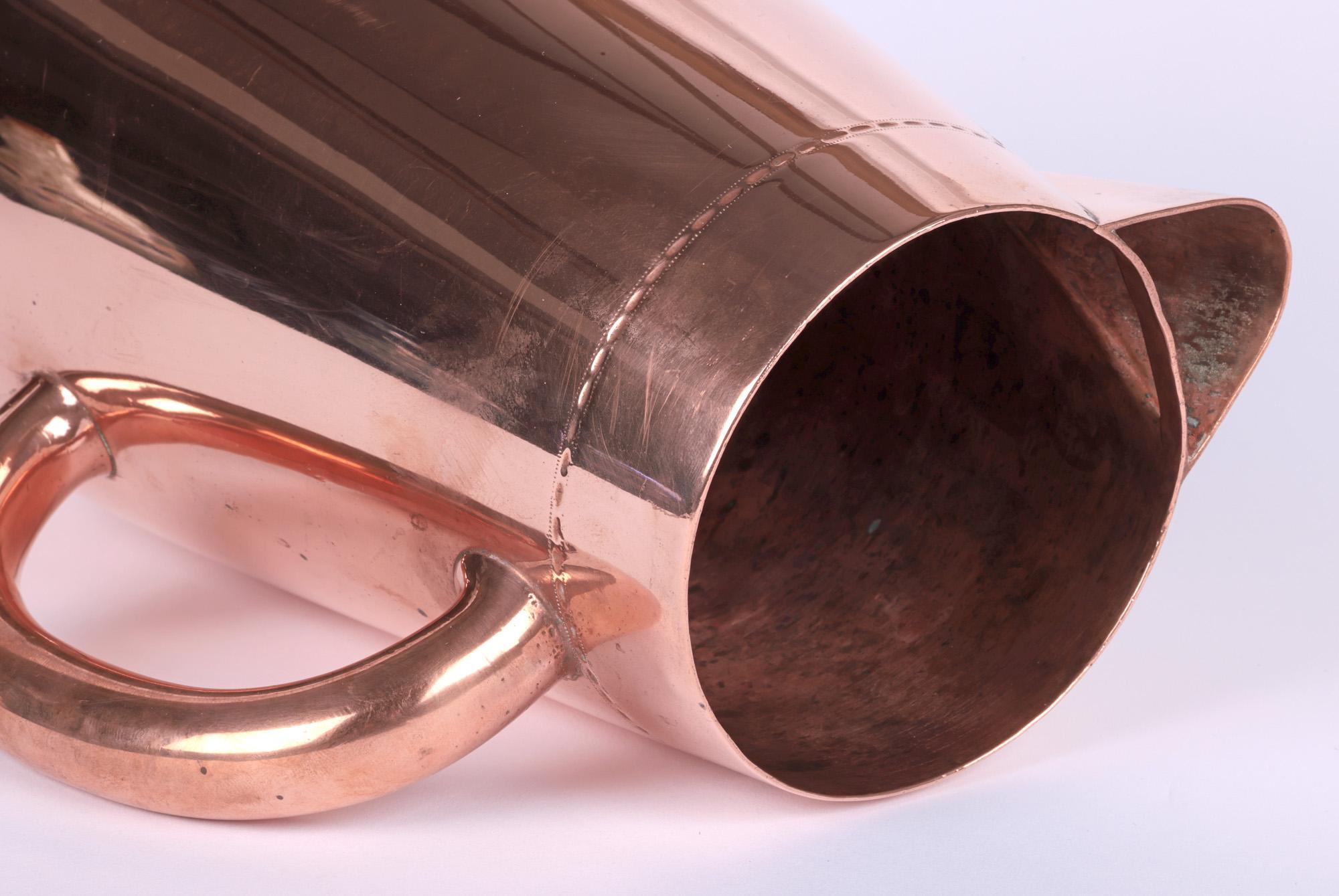 Brass Christopher Dresser Richard Hodd & Sons Large Copper Jug For Sale