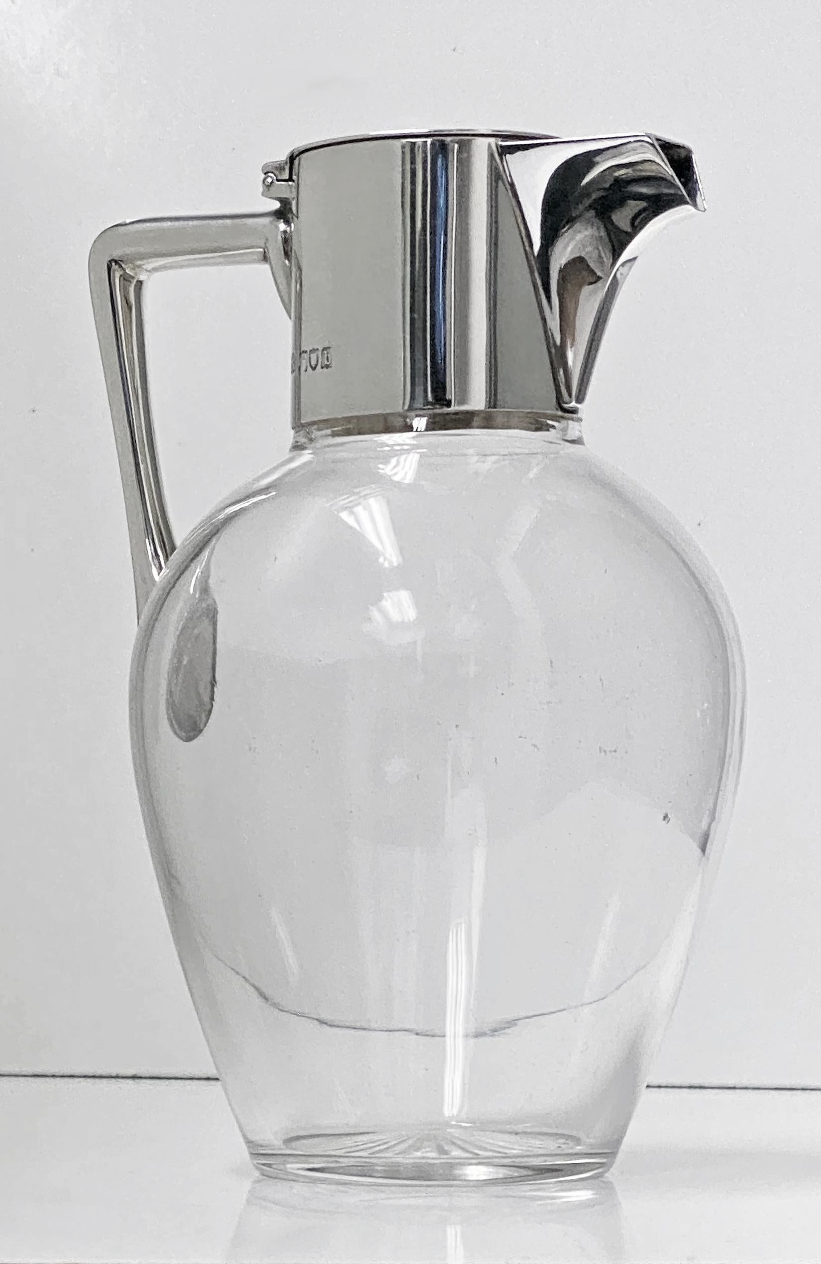 Christopher Dresser Silver Glass Claret Jug London 1897 Heath and Middleton 1