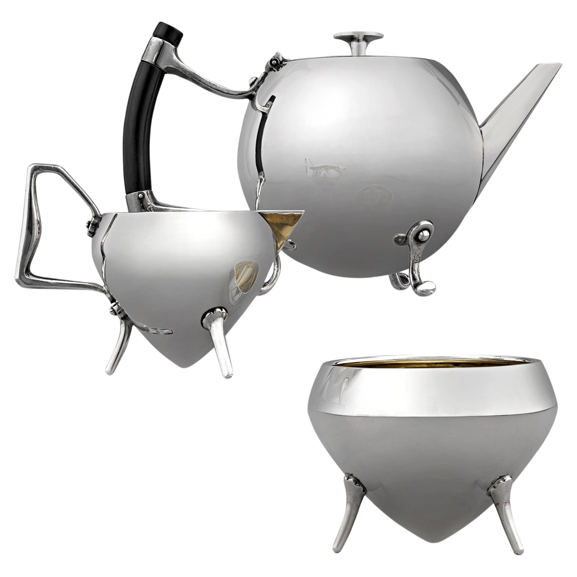Juego de té de plata Christopher Dresser