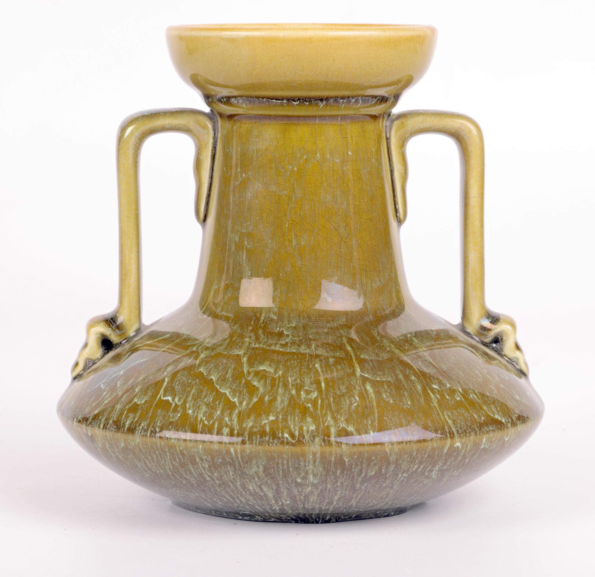Earthenware Christopher Dresser Twin Handled Linthorpe Art Pottery Vase