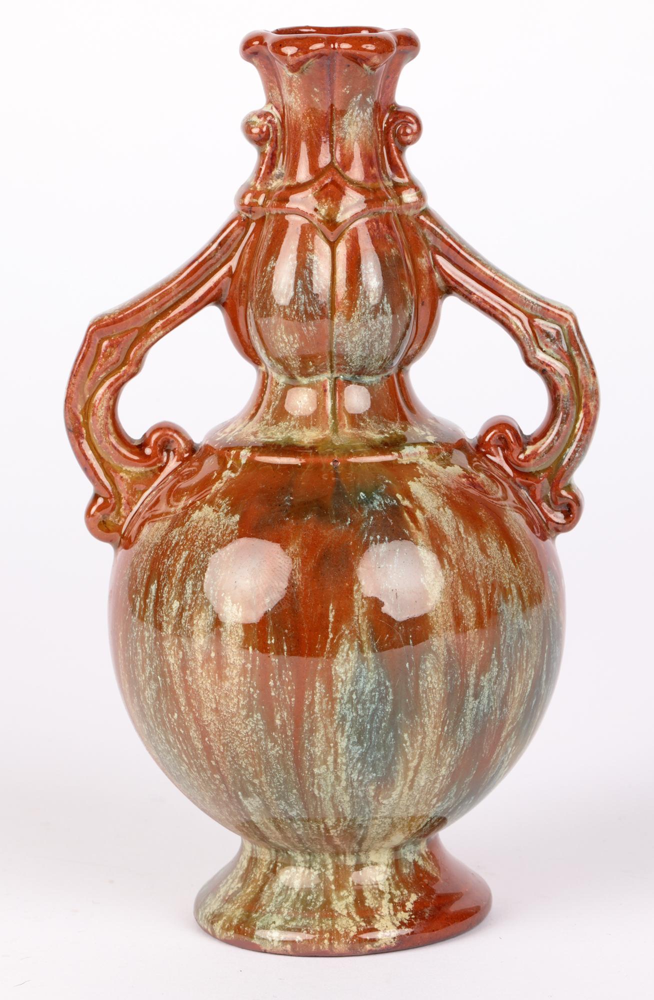 Christopher Dresser Watcombe Aesthetic Movement Twin Handled Persian Taste Vase For Sale 3