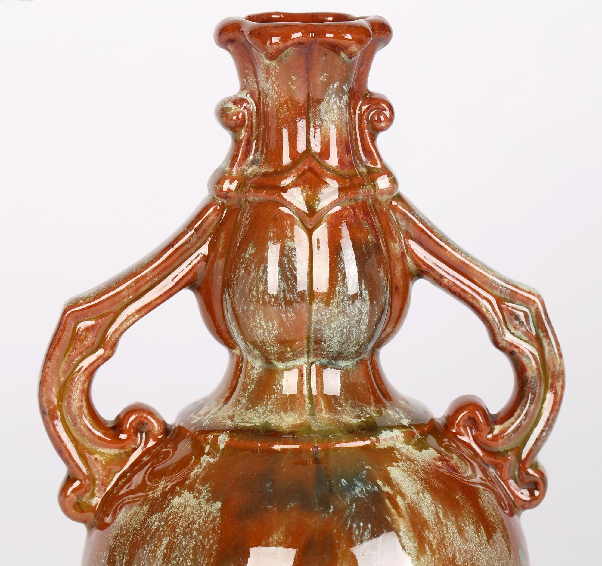 Christopher Dresser Watcombe Aesthetic Movement Twin Handled Persian Taste Vase For Sale 8