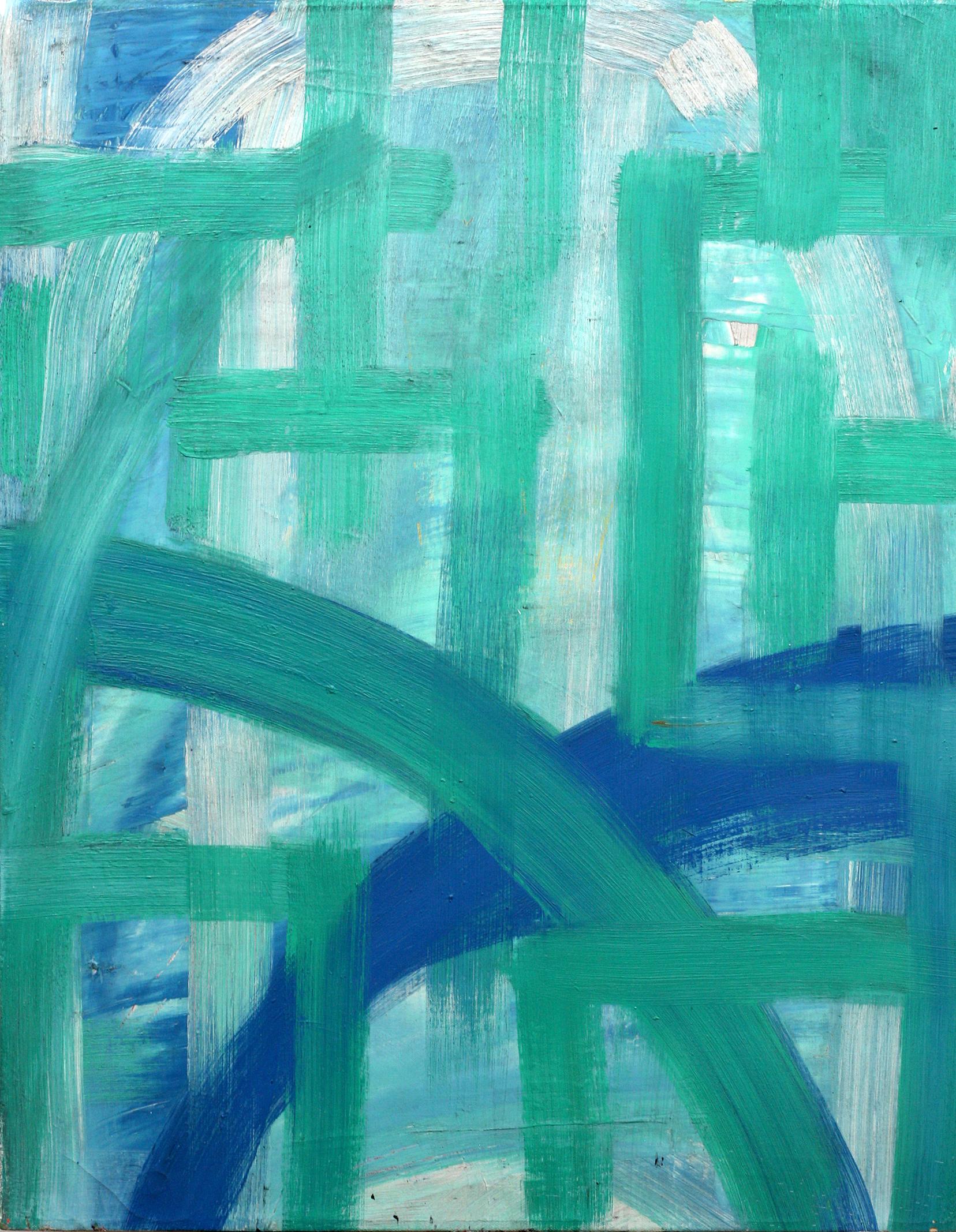 Harmonies in Blues & Greens (Bold Contemporary Abstract Expressionist Painting)