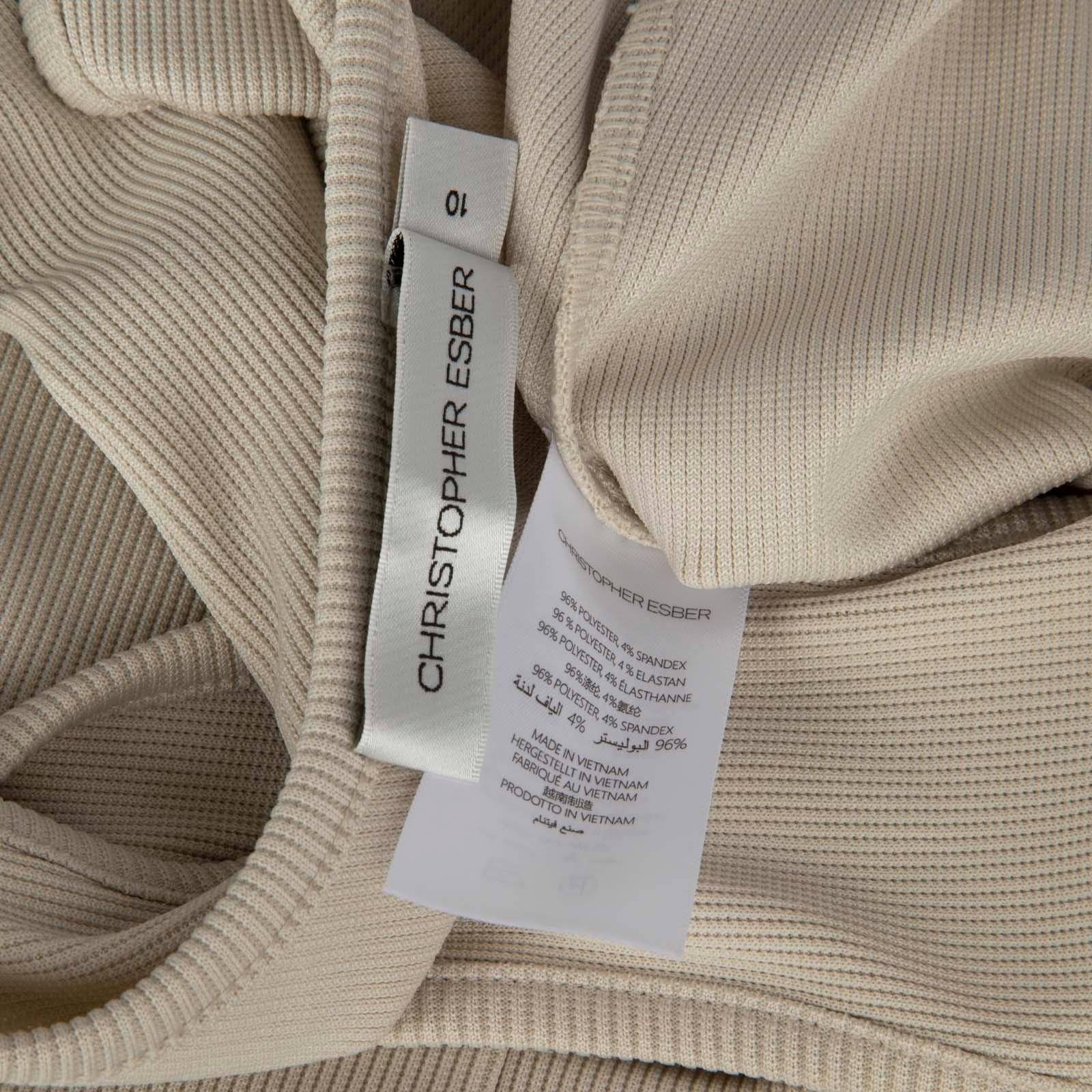 Christopher M-One Beige Cutout Twist Front Tank Top Size M en vente 1