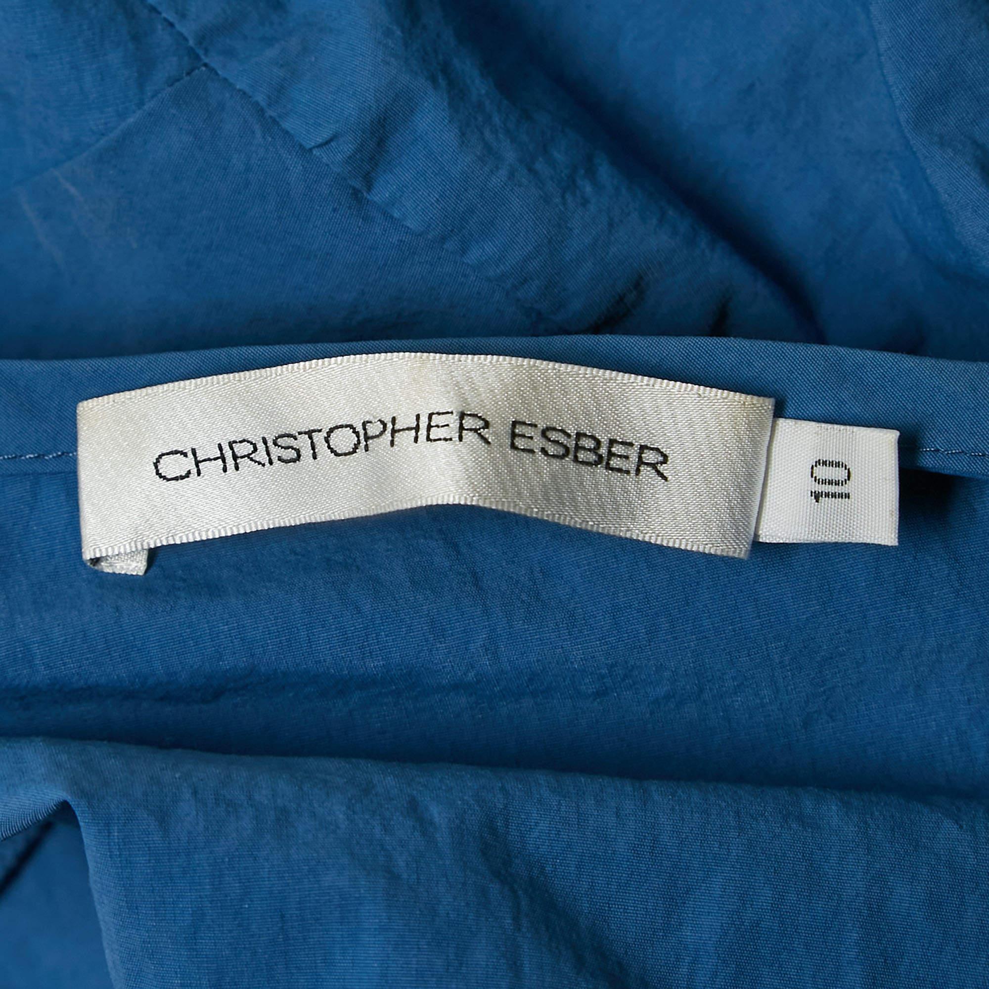 Christopher Esber Set gonna e top in misto nylon blu Up & Up. 1