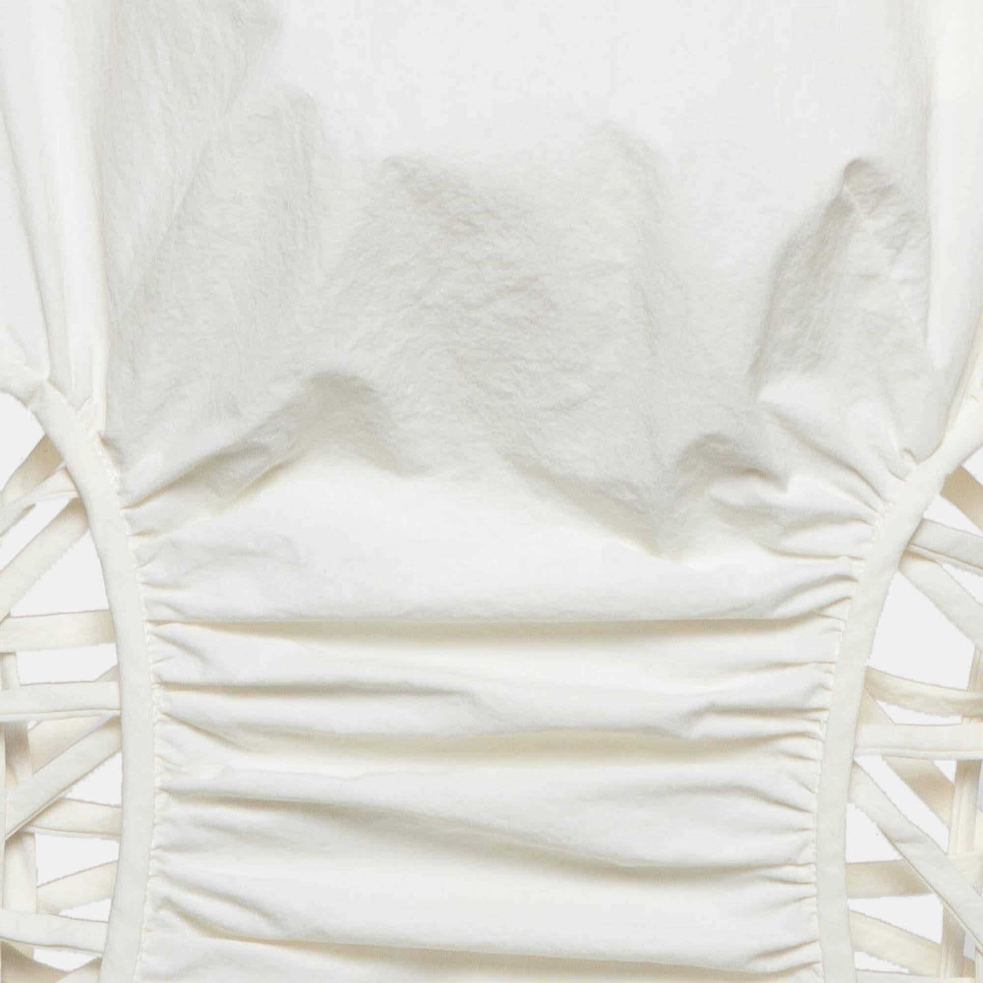 Grigio Christophe Esber Off White Vestito a conchiglia con increspature laterali XS