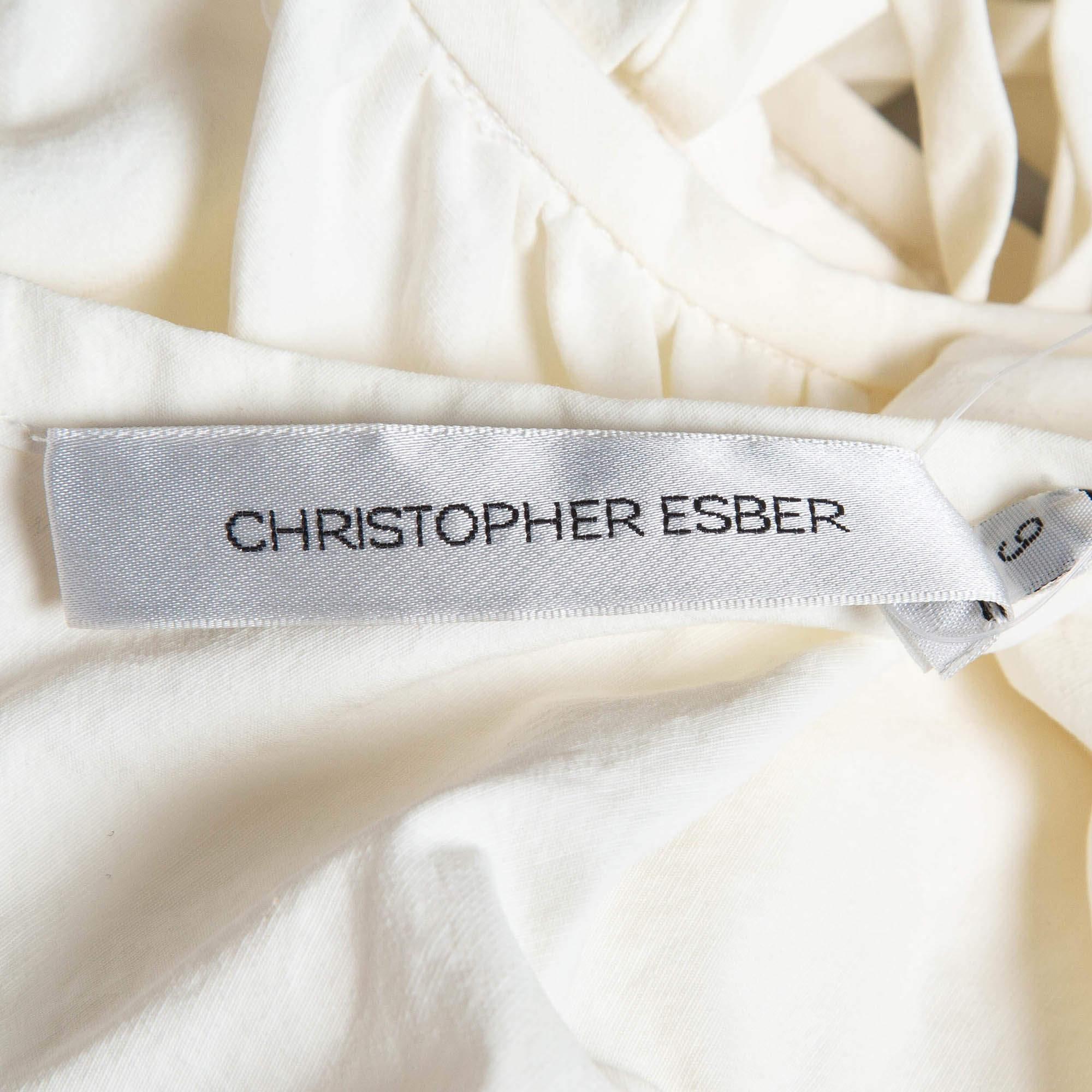 Christophe Esber Off White Vestito a conchiglia con increspature laterali XS In condizioni Nuovo a Dubai, Al Qouz 2