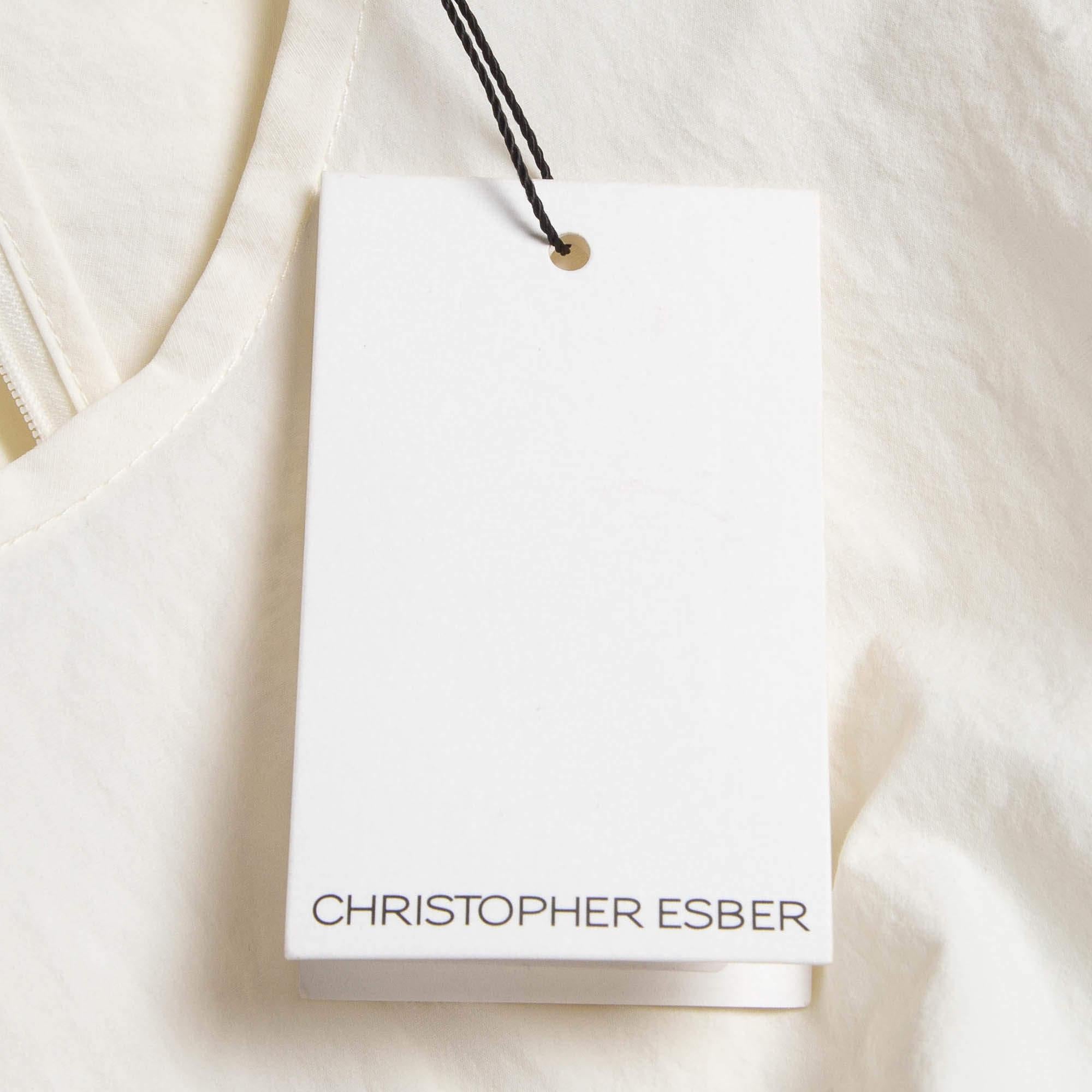 Donna Christophe Esber Off White Vestito a conchiglia con increspature laterali XS