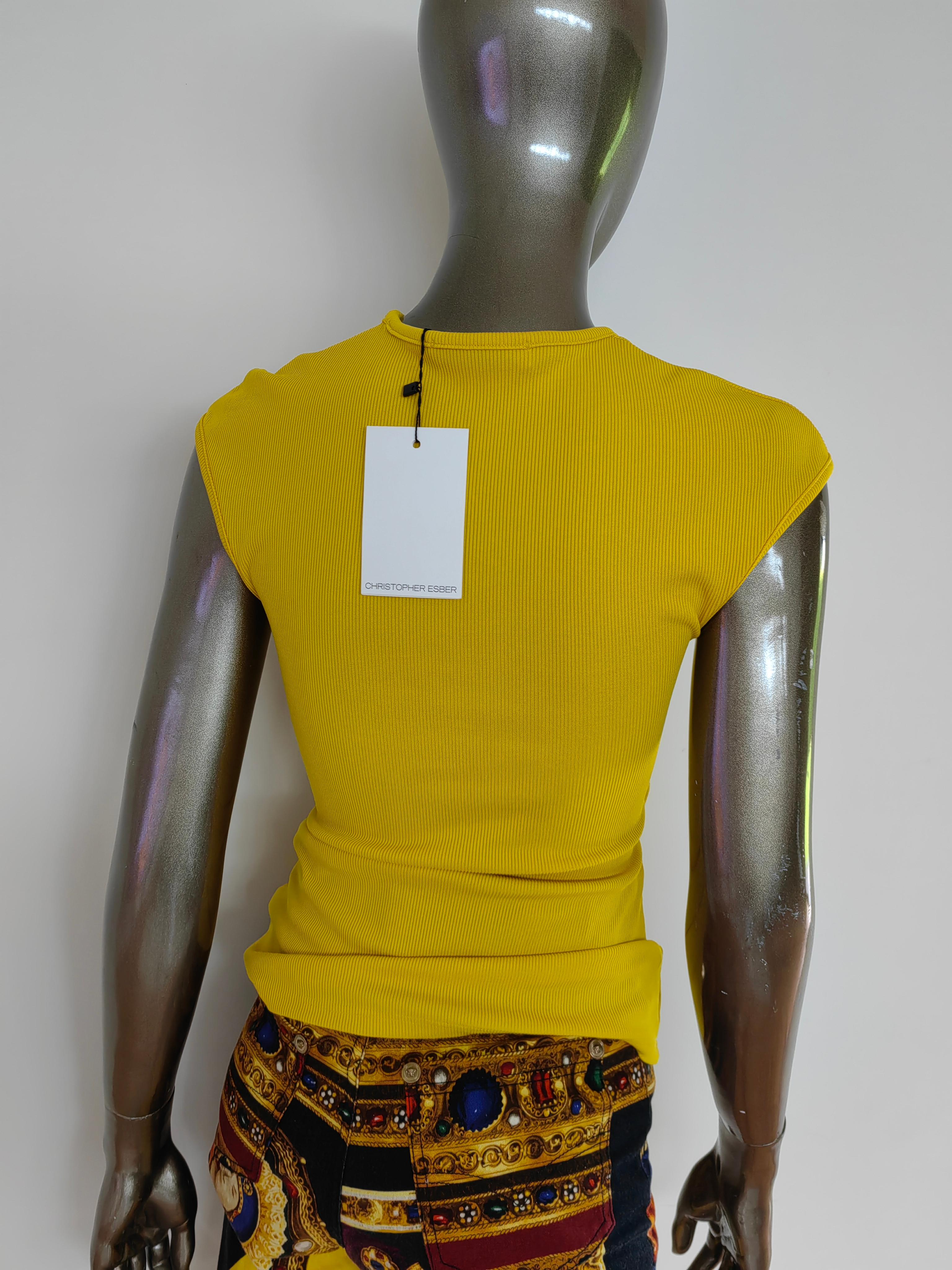 Christopher Esber Quartz Ruched Top in Solace Cut Out Tee SZ AU 6 US 0 In New Condition In PUTNEY, NSW