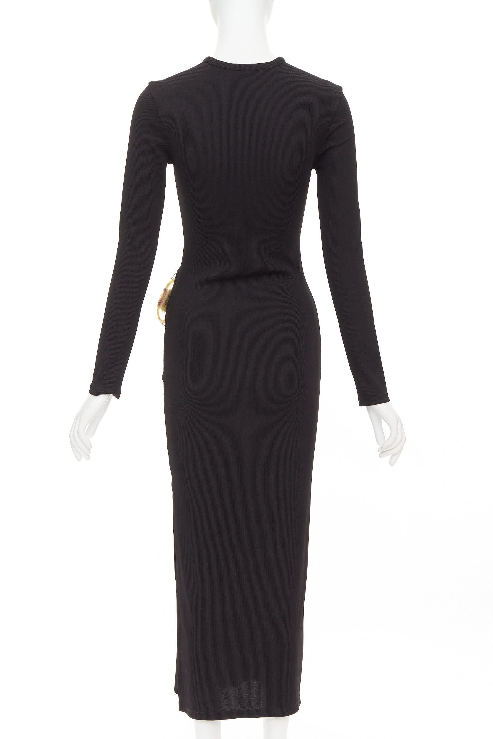 CHRISTOPHER ESBER gerippter Acryl-Kristall-Einsatz ausgeschnittenes Body Con Kleid UK6 XS Damen im Angebot