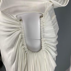 CHRISTOPHER ESBER Size 6 White Viscose Draped Long Dress