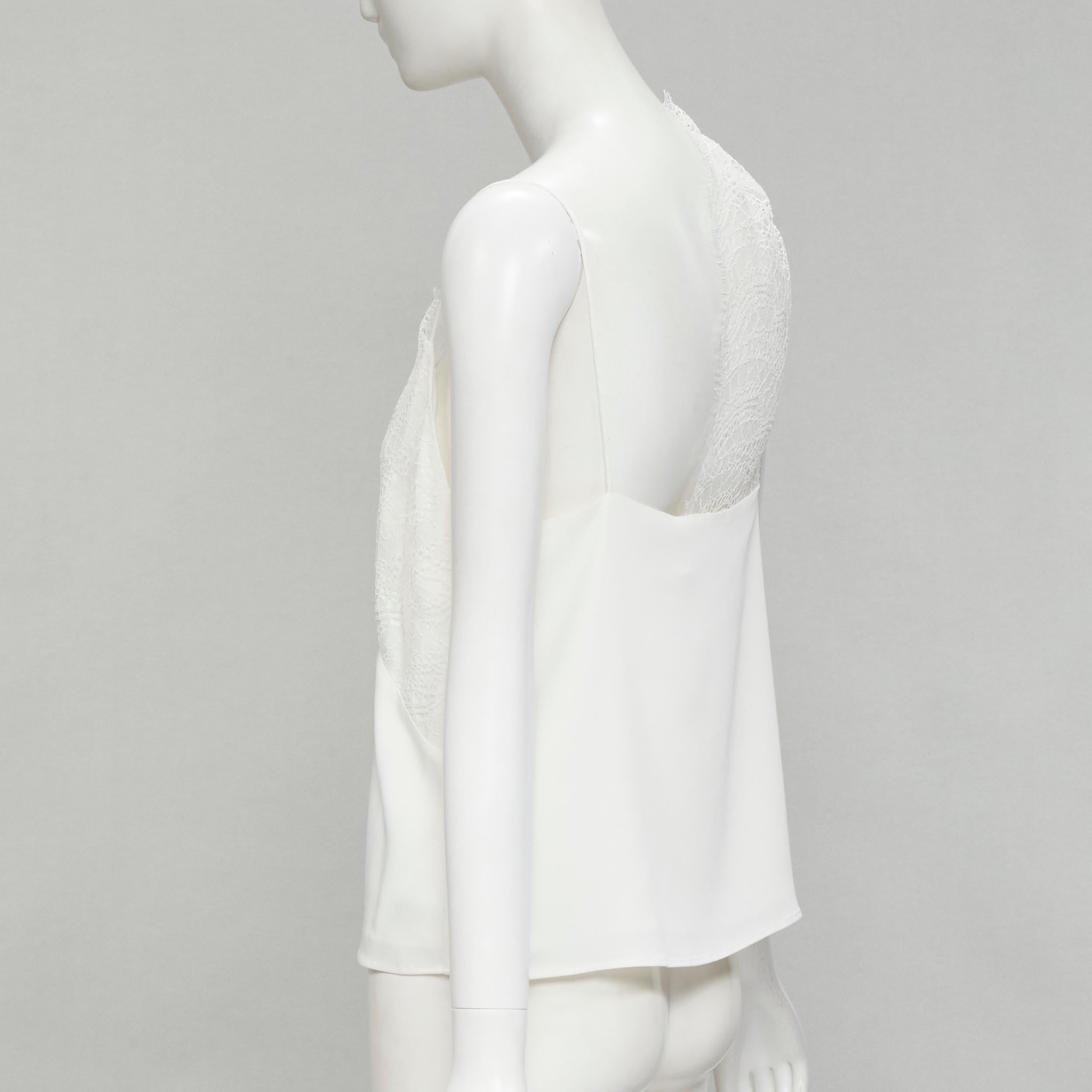 Women's CHRISTOPHER ESBER white asymmetric lace trim camisole slip top UK10 M For Sale