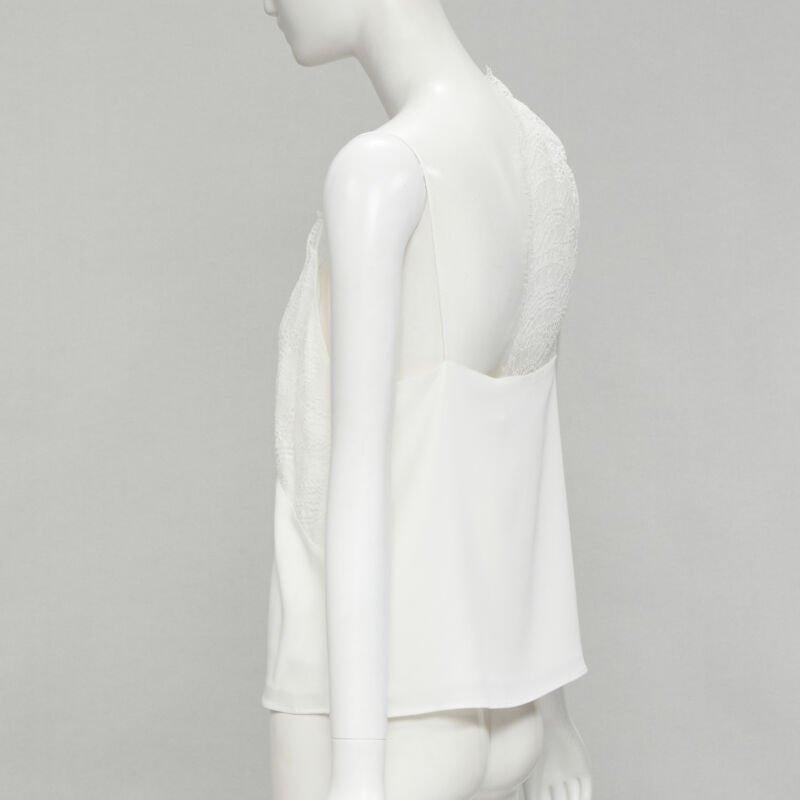 CHRISTOPHER ESBER white asymmetric lace trim camisole slip top UK10 M For Sale 1
